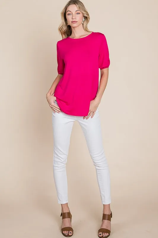 BOMBOM Round Neck Puff Sleeve T-Shirt - Image 3