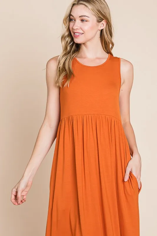 BOMBOM Sleeveless Maxi Dress with Pockets - Image 4