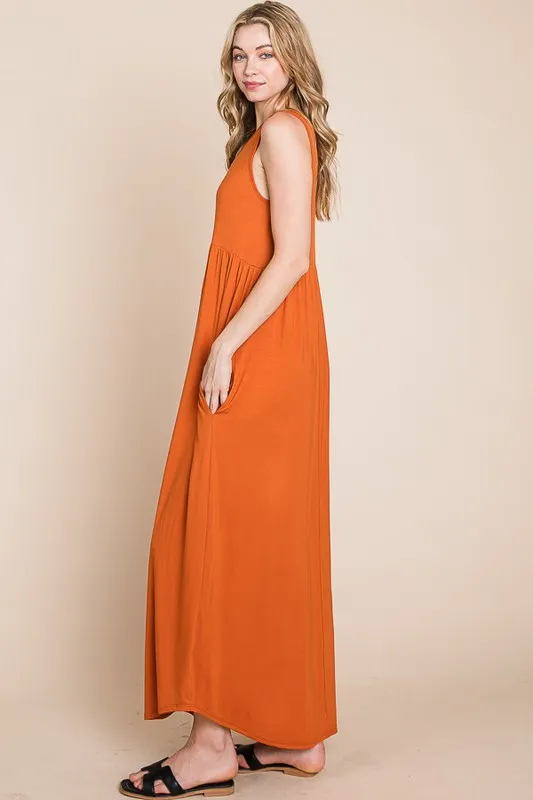 BOMBOM Sleeveless Maxi Dress with Pockets - Image 5