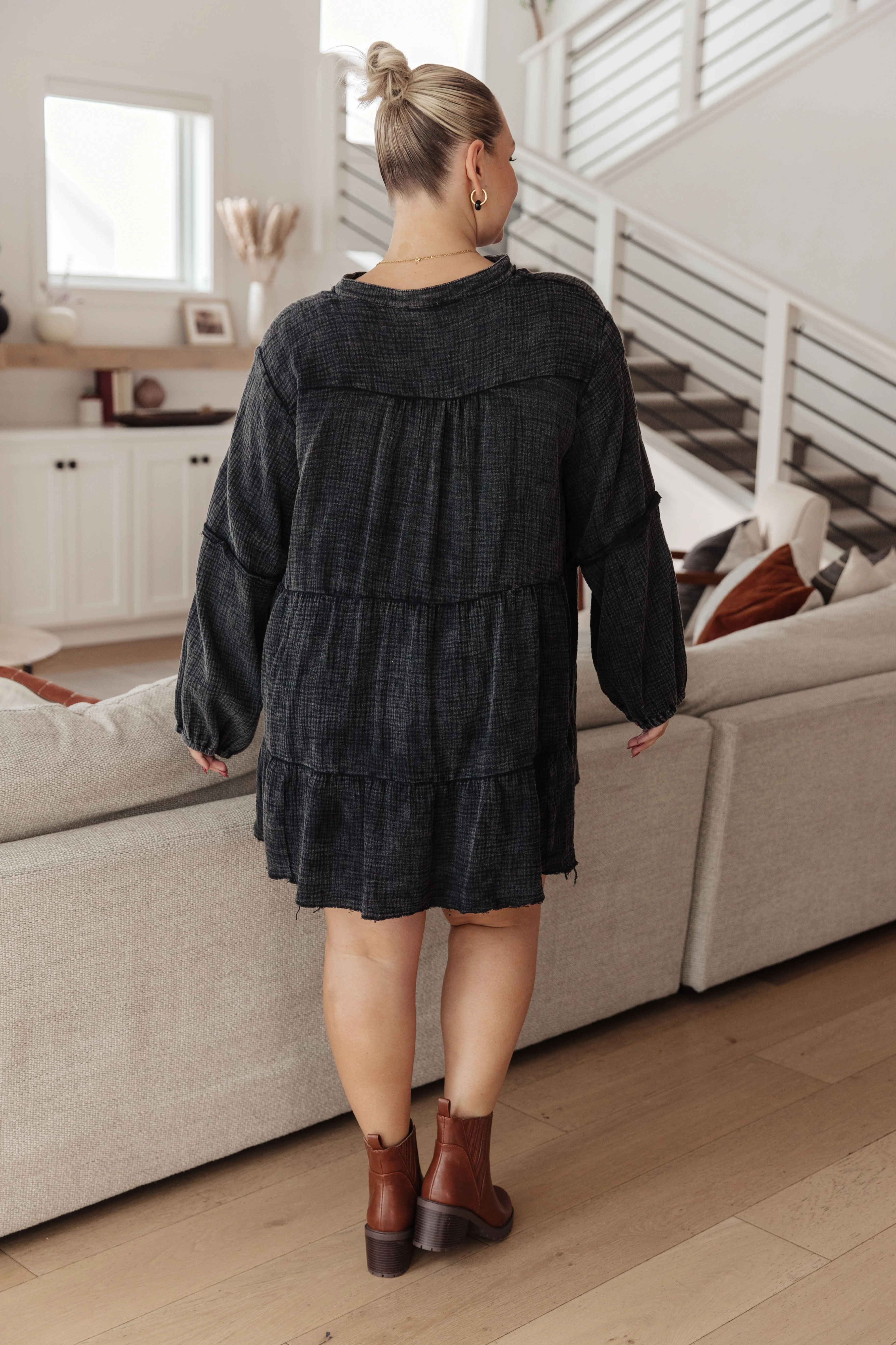 Borrowed Time Mineral Wash V-Neck Dress - Image 19