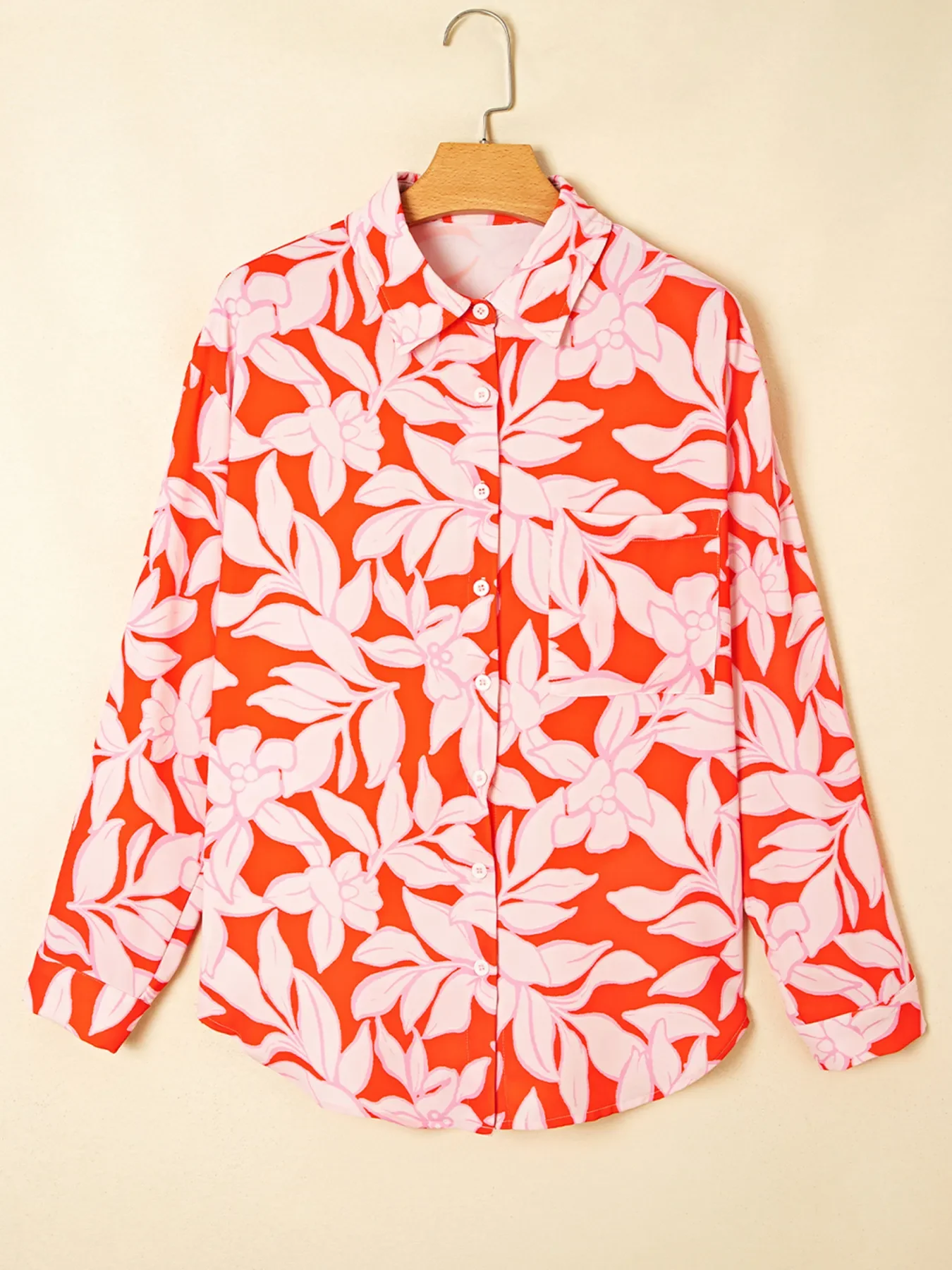 Botanical Print Single Chest Pocket Button Up Shirt - Image 2