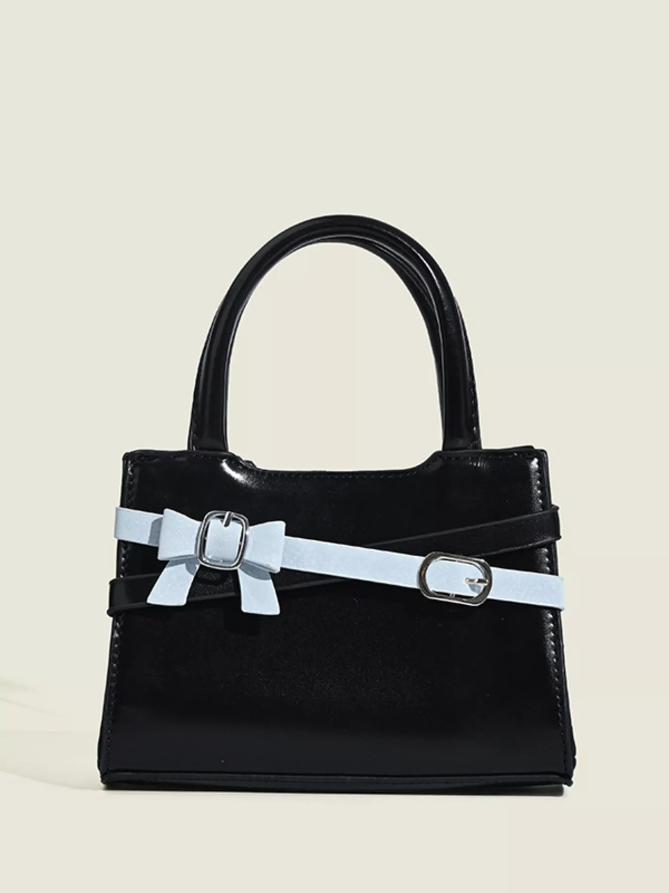 Bow Decor Top Handle Handbag