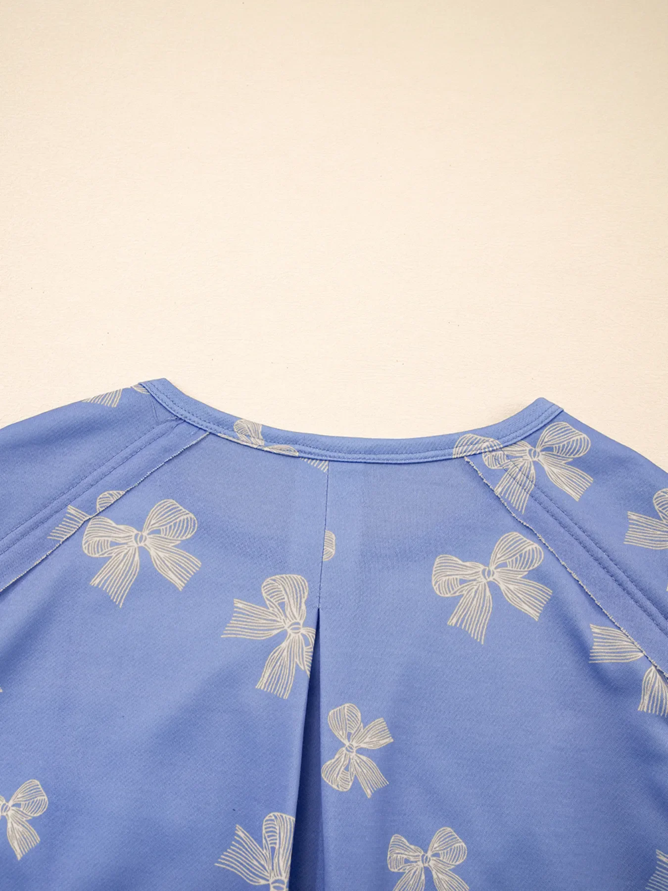 Bow Knot Print Crewneck Ruffled Sleeve Shift Mini Dress - Image 9