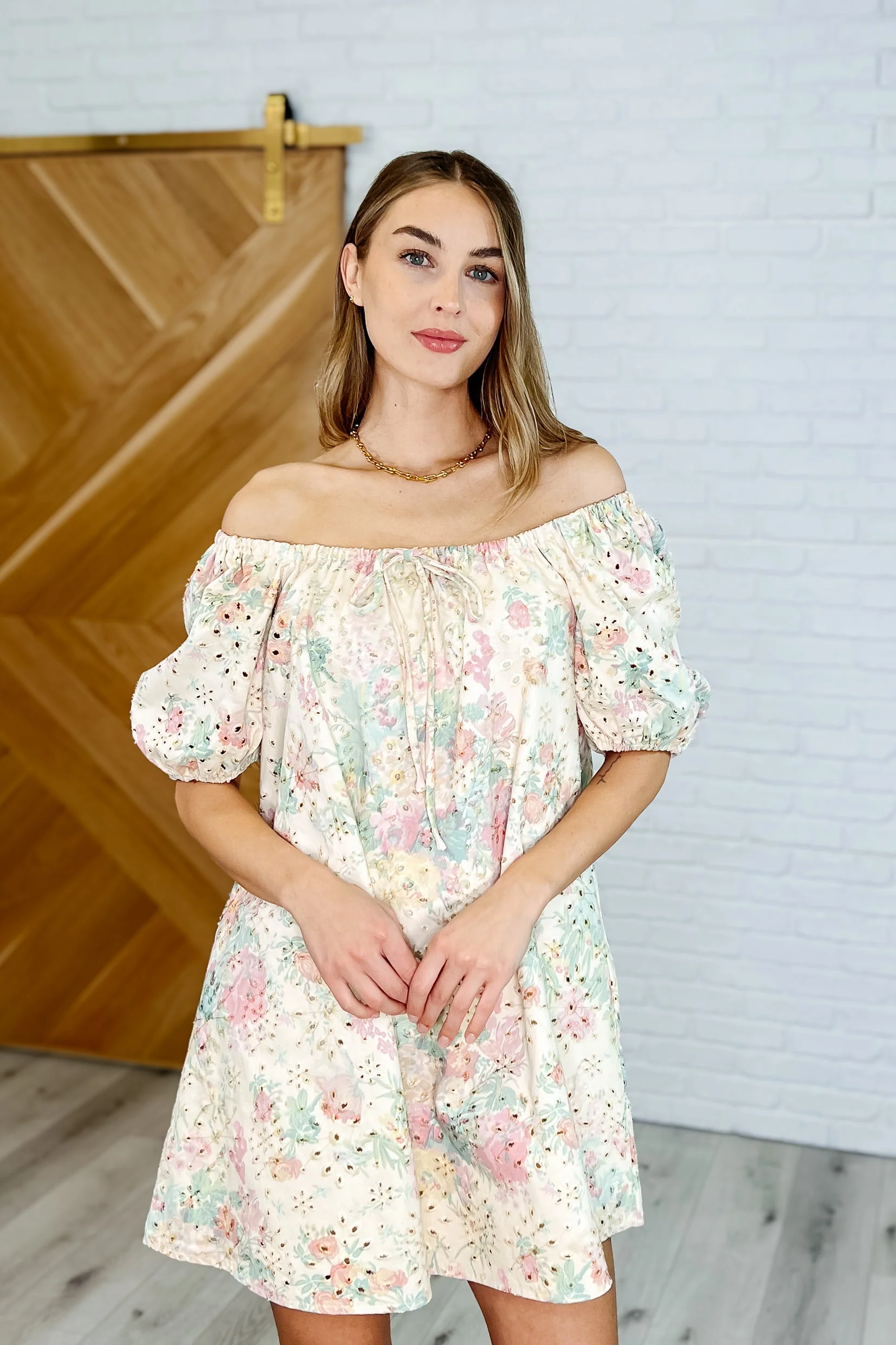 Bow Peep Eyelet Knit Dress in Pink and Green - Image 4