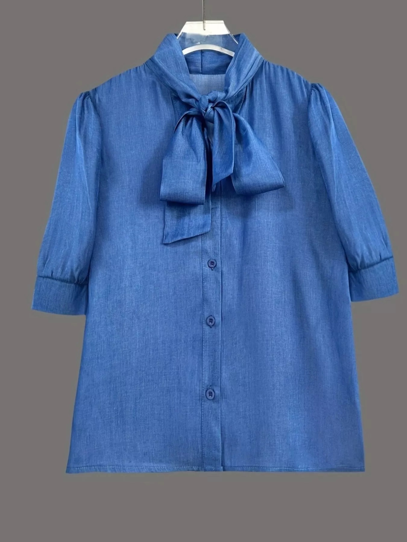 Bow-Tie Puff Sleeve Blouse - Image 4