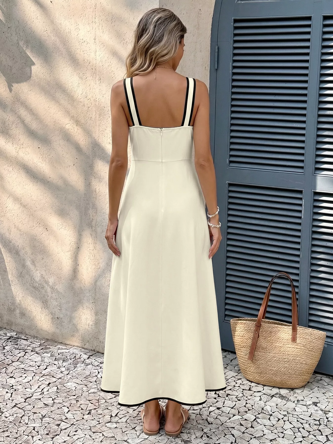 Bowknot Trim A-Line Midi Dress - Image 7