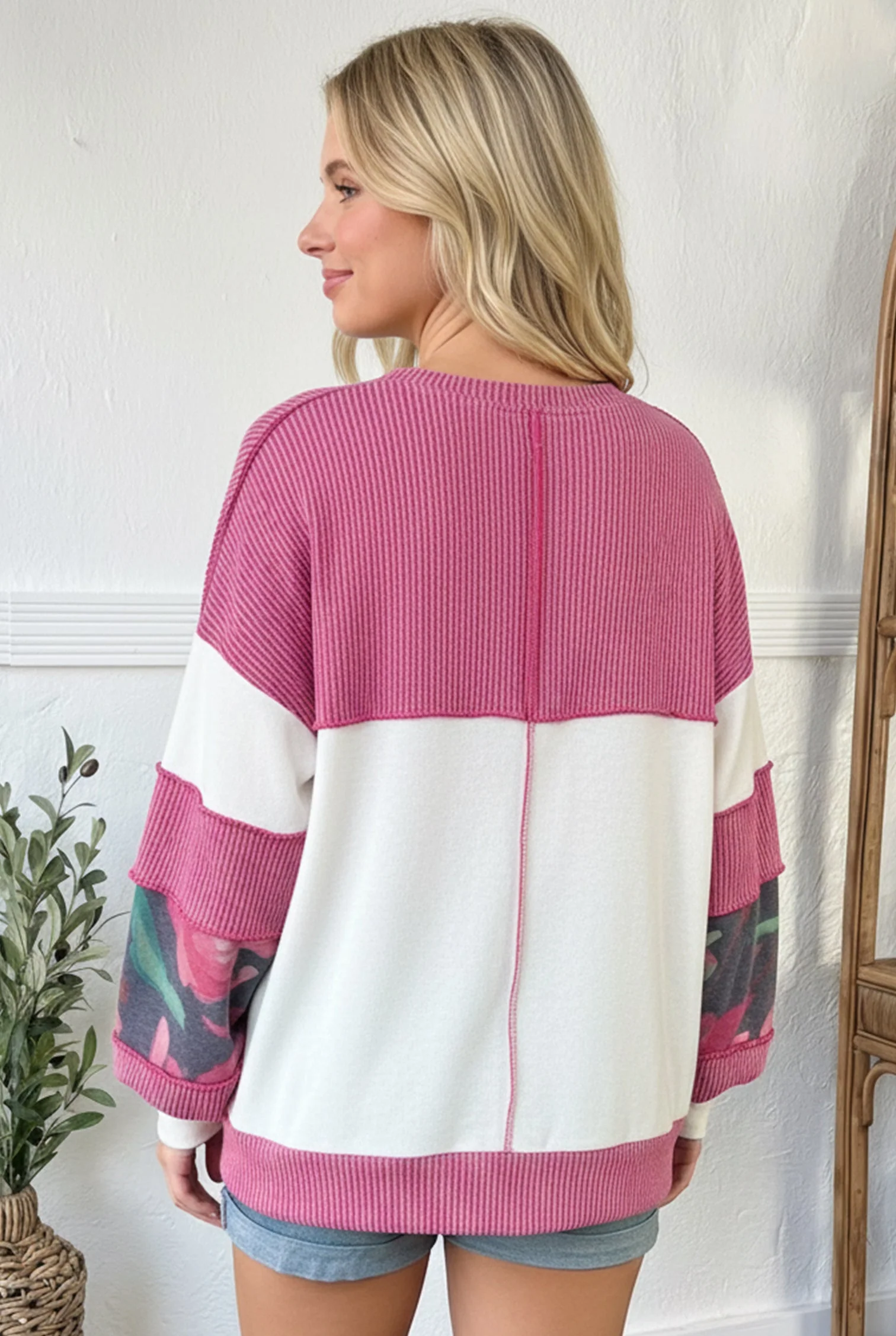 Rosy Garden Getaway Color Block Top - Image 3