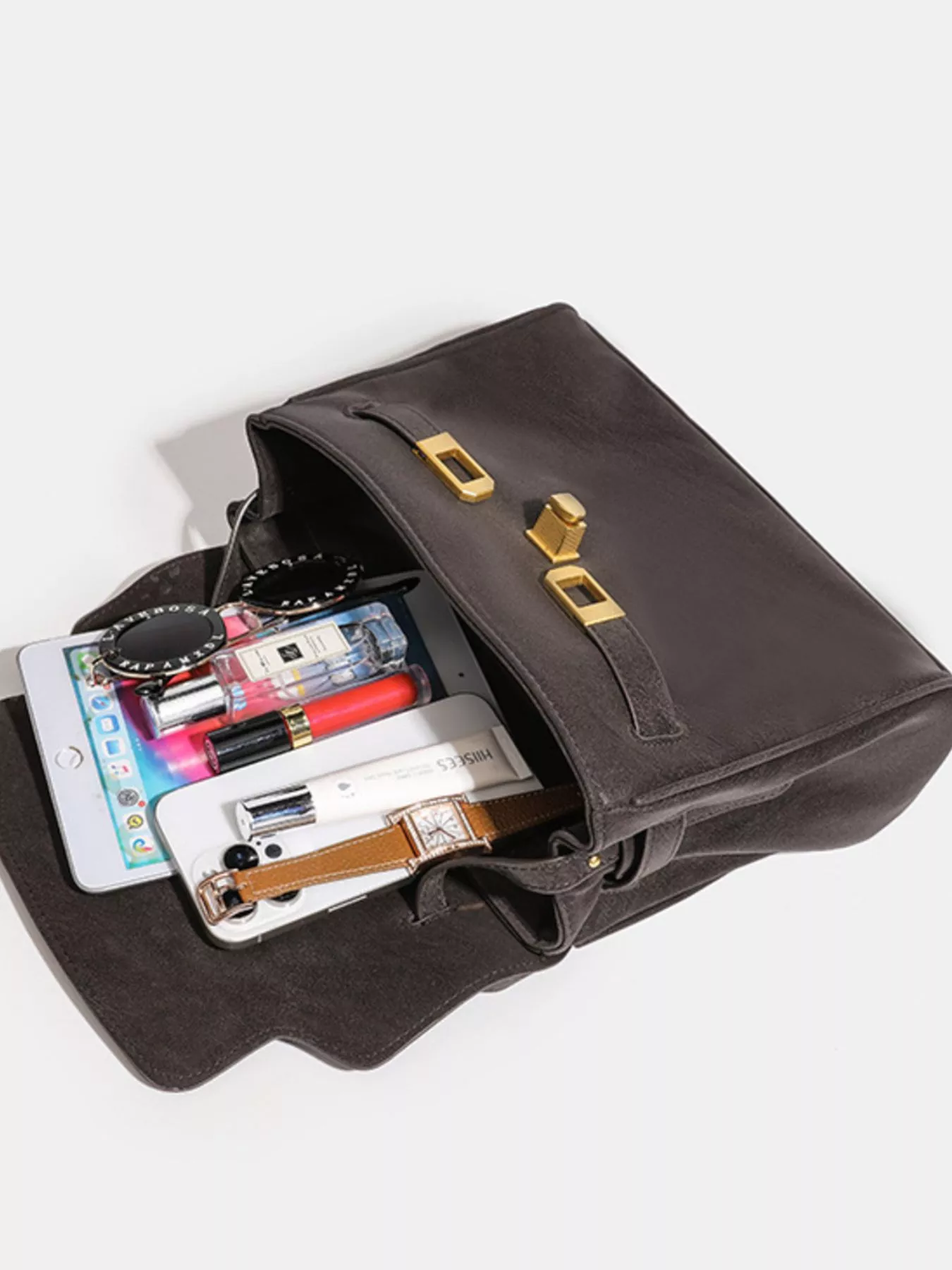 Buckle Closure Shoulder Bag - Image 8