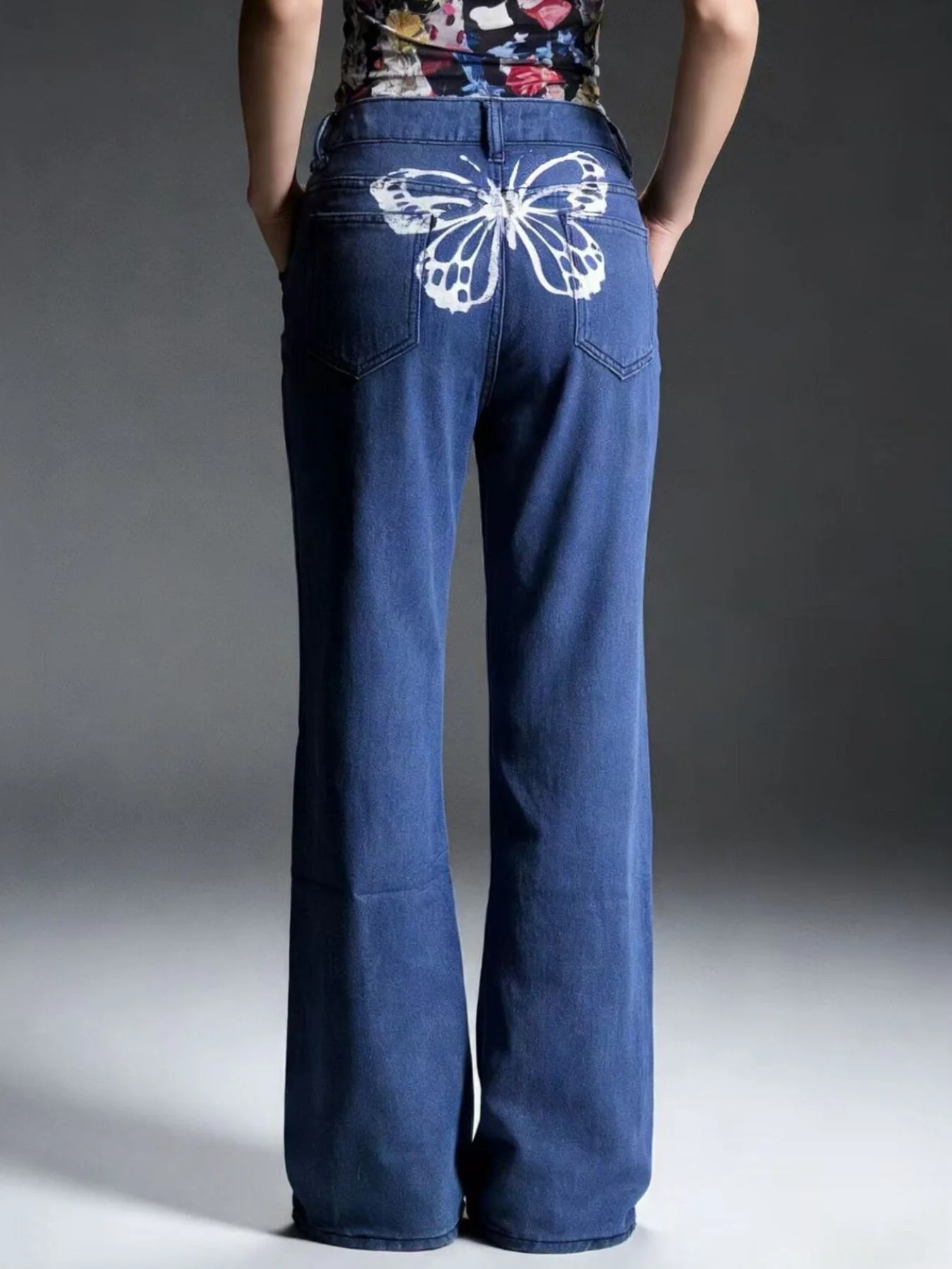 Butterfly Back Wide Leg Jeans - Image 5