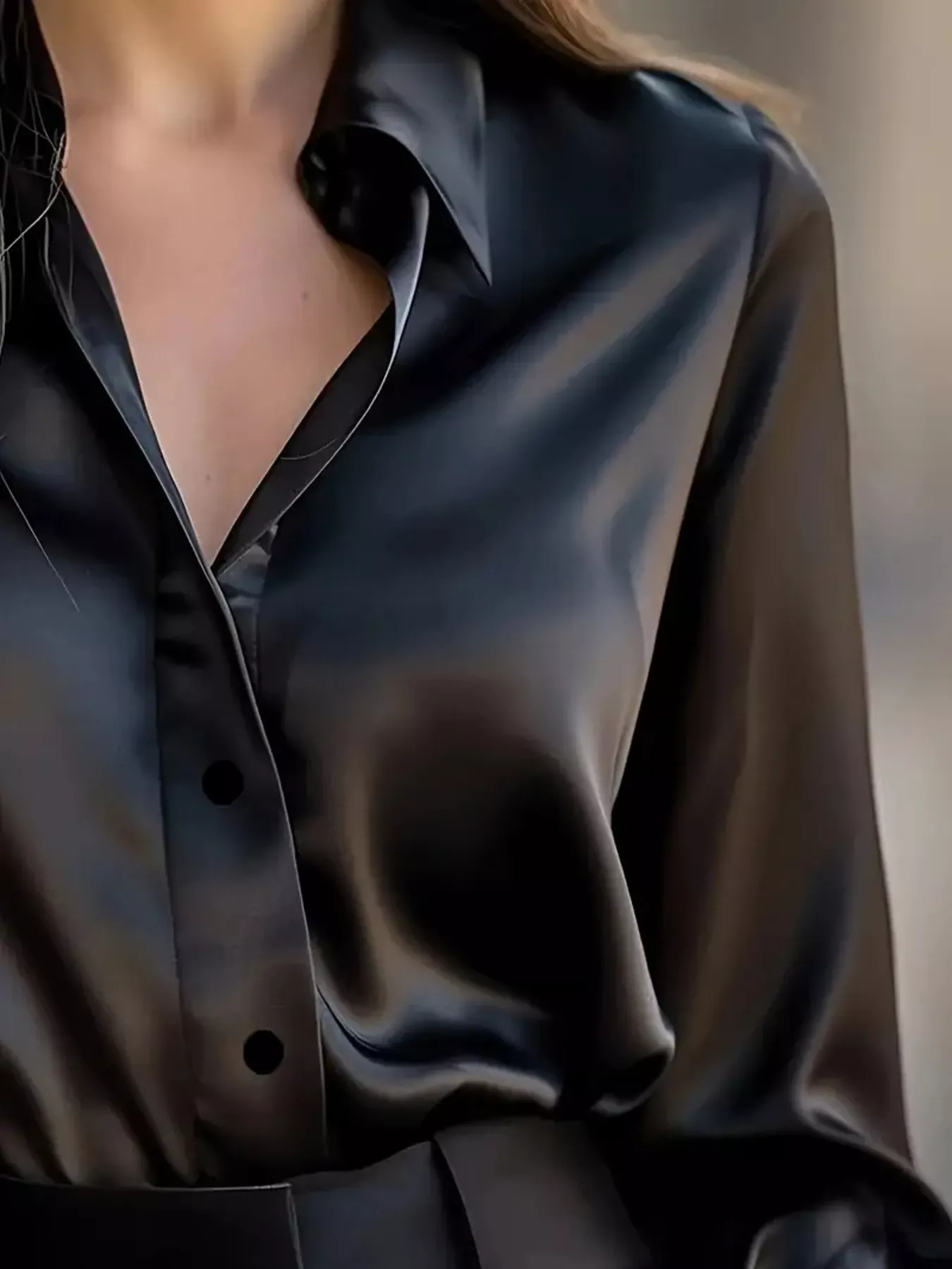 Button Down Collared Neck Long Sleeve Shirt - Image 12