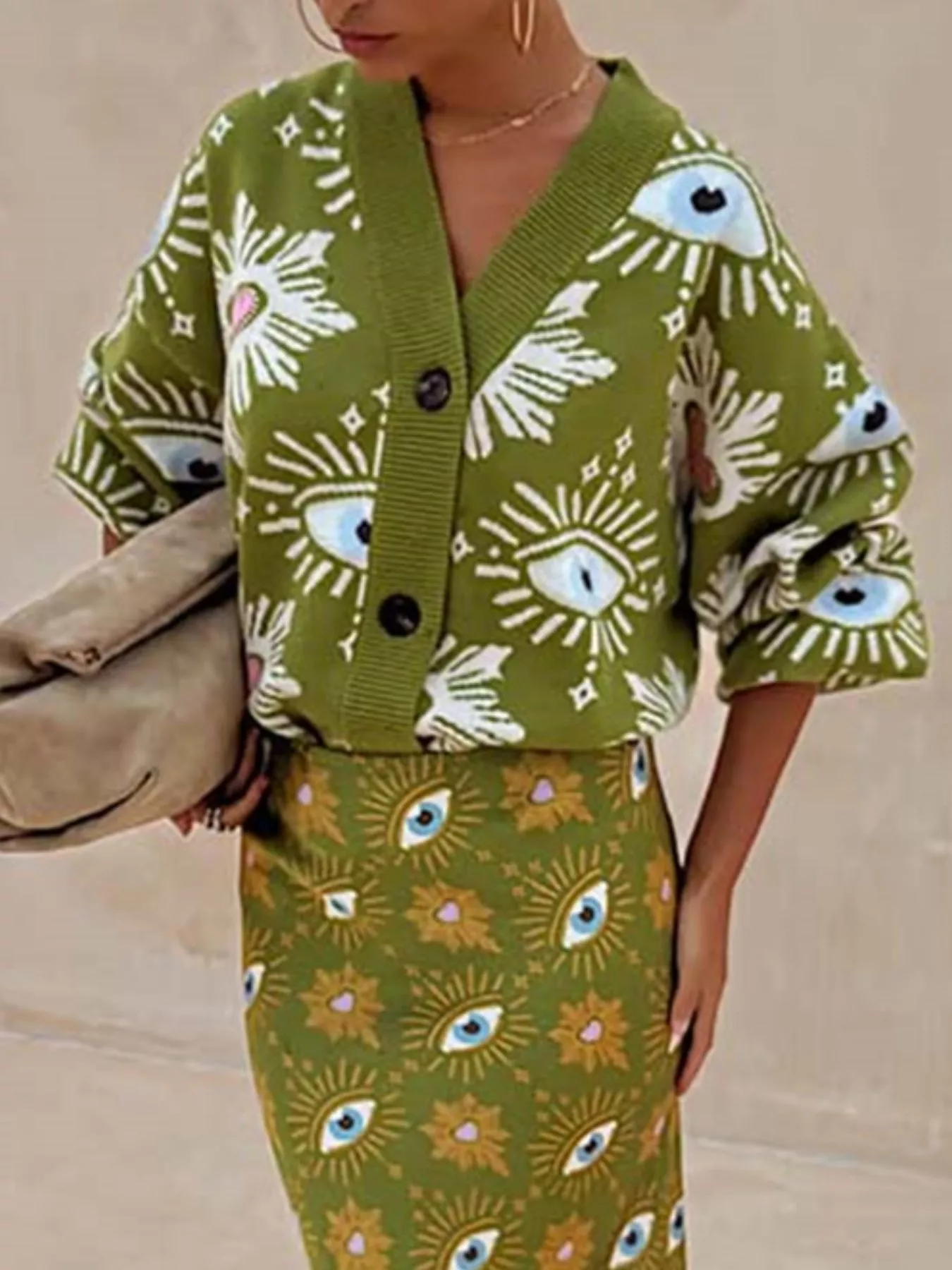 Button-Down Dropped Shoulder Cardigan - Image 4