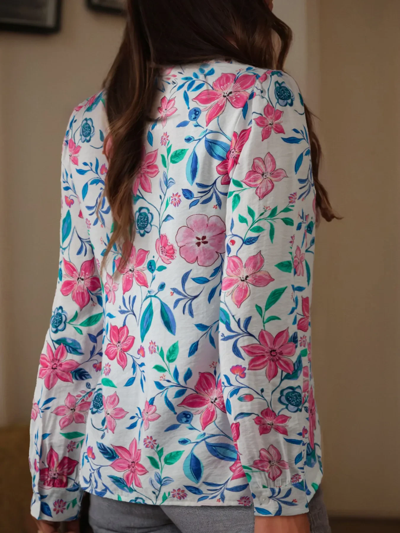 Button Down Floral Long Sleeve Shirt - Image 2