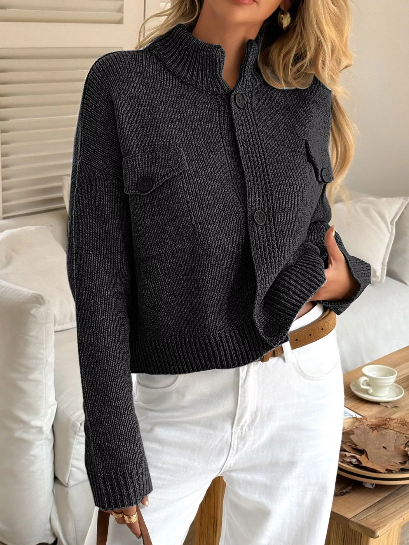 Button-Down Knit Cardigan - Image 5