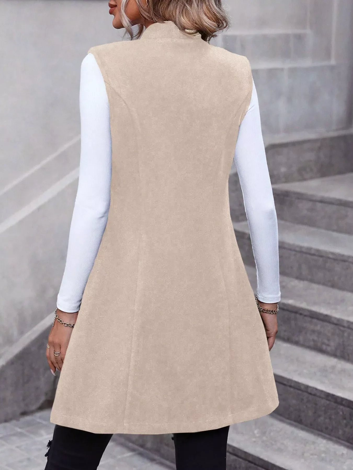 Button-Down Longline Vest Coat - Image 4