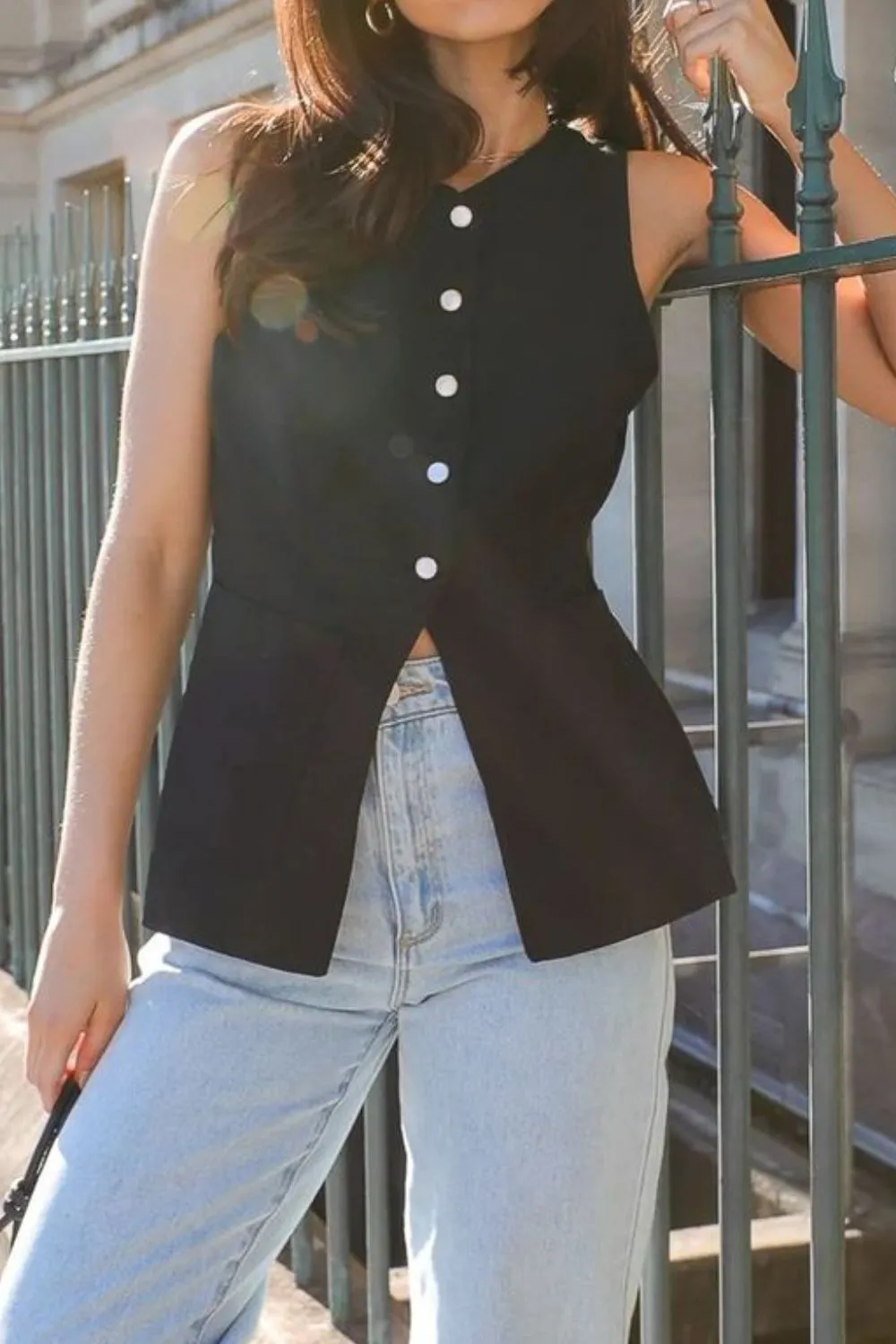 Button Down V-Neck Vest - Image 12
