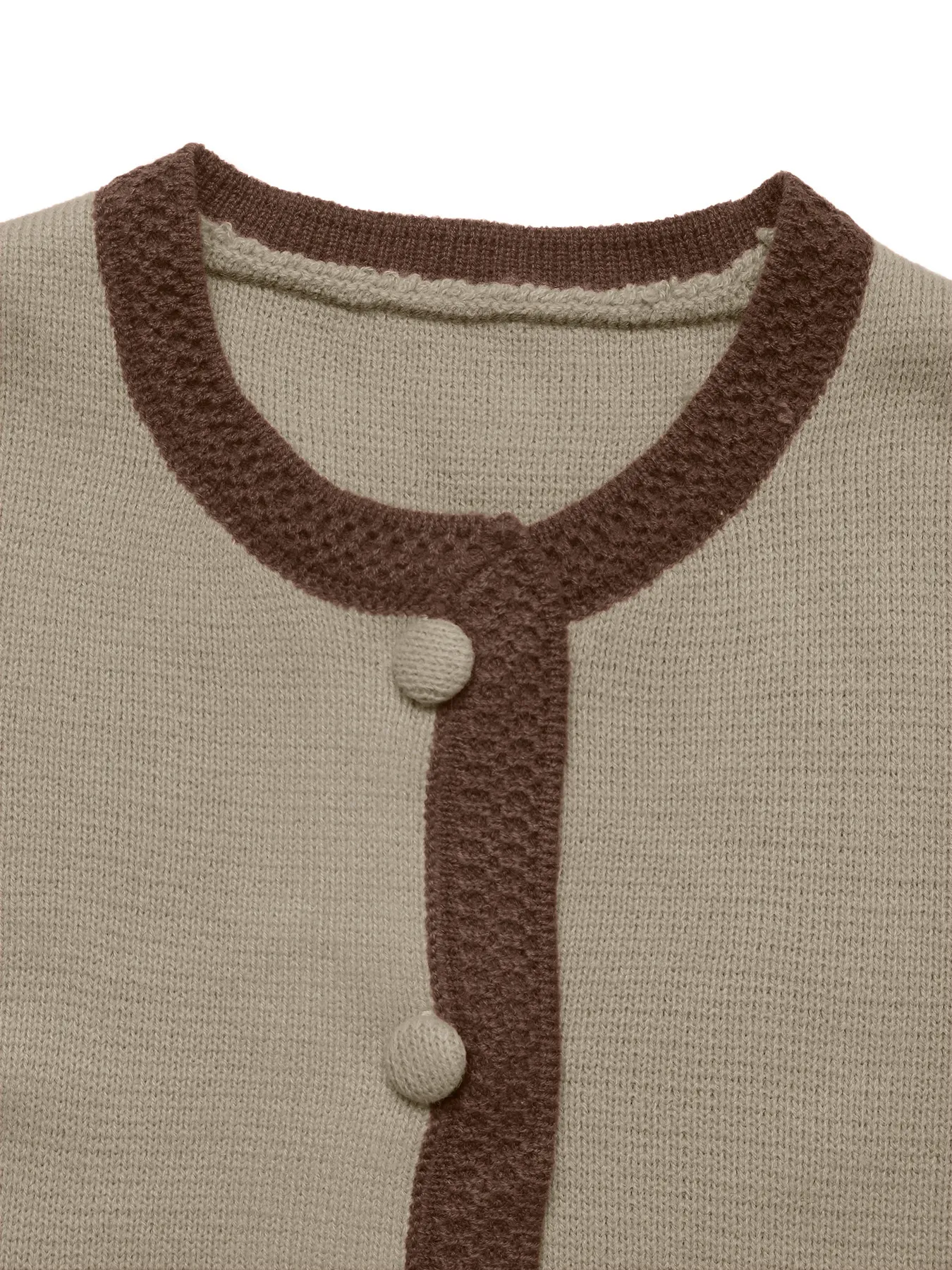 Button-Front Cardigan with Contrast Trim - Image 9