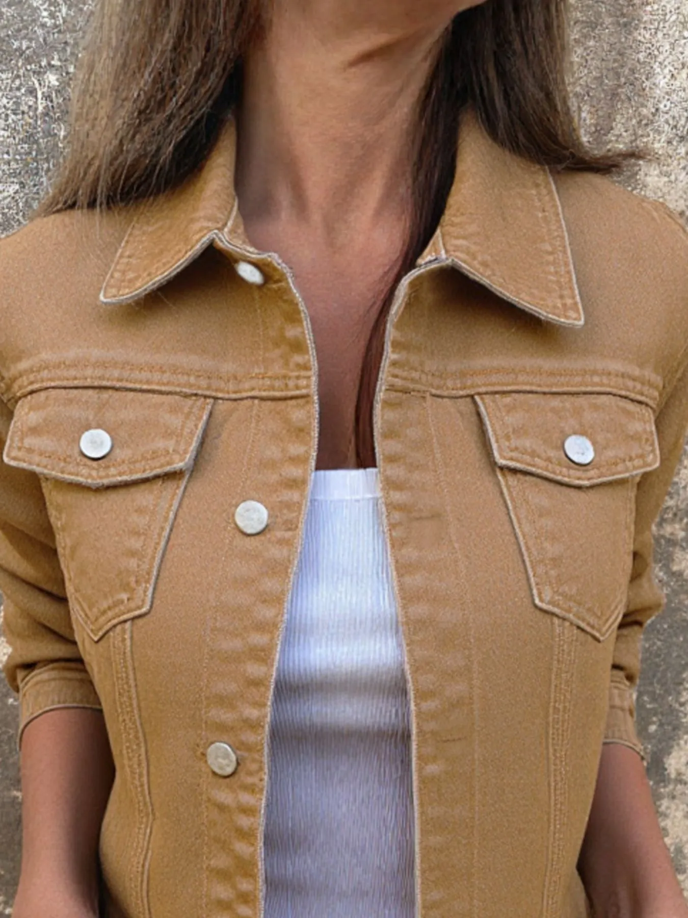 Button Front Closure Denim Jacket - Image 26