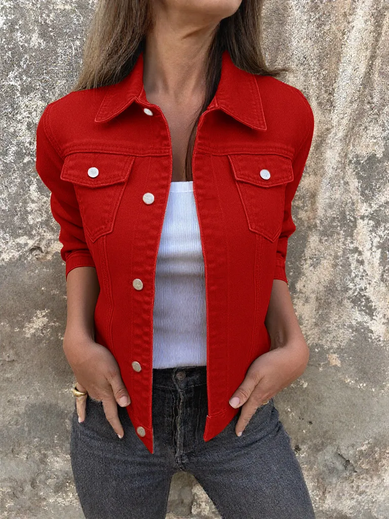 Button Front Closure Denim Jacket - Image 3