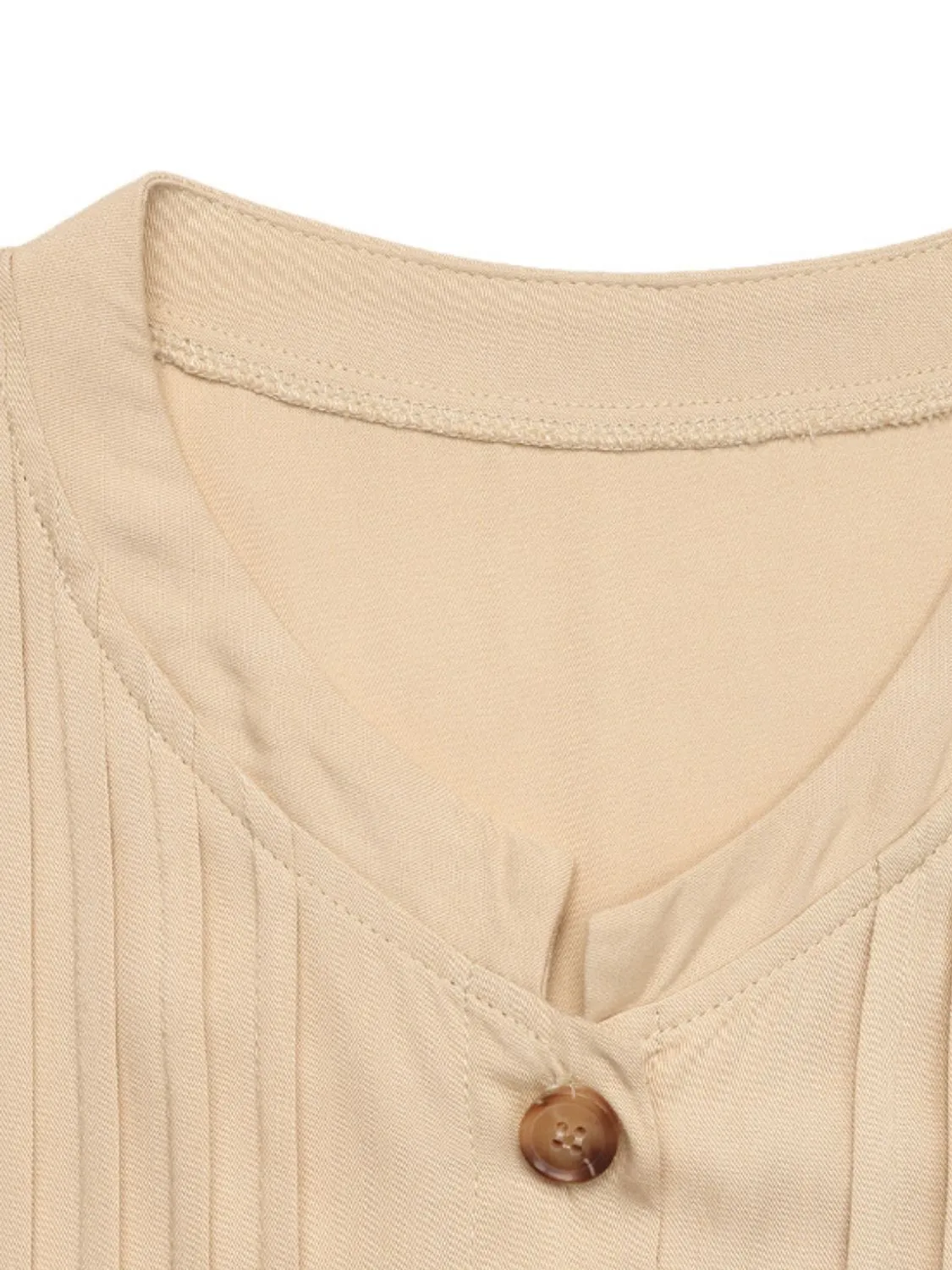 Button Front Flounce Sleeve Dress - Image 7