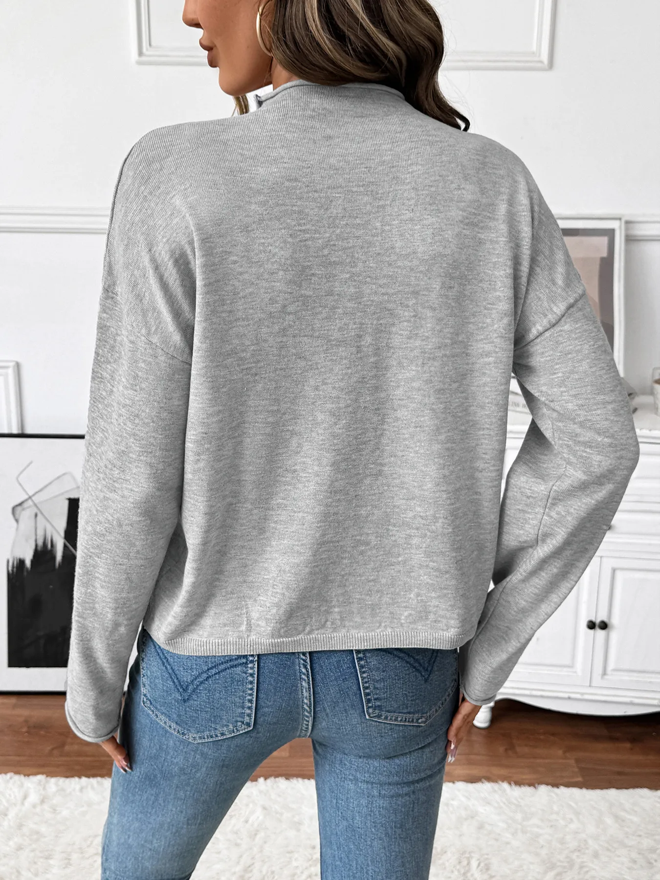 Button-Front Long Sleeve Cardigan - Image 6