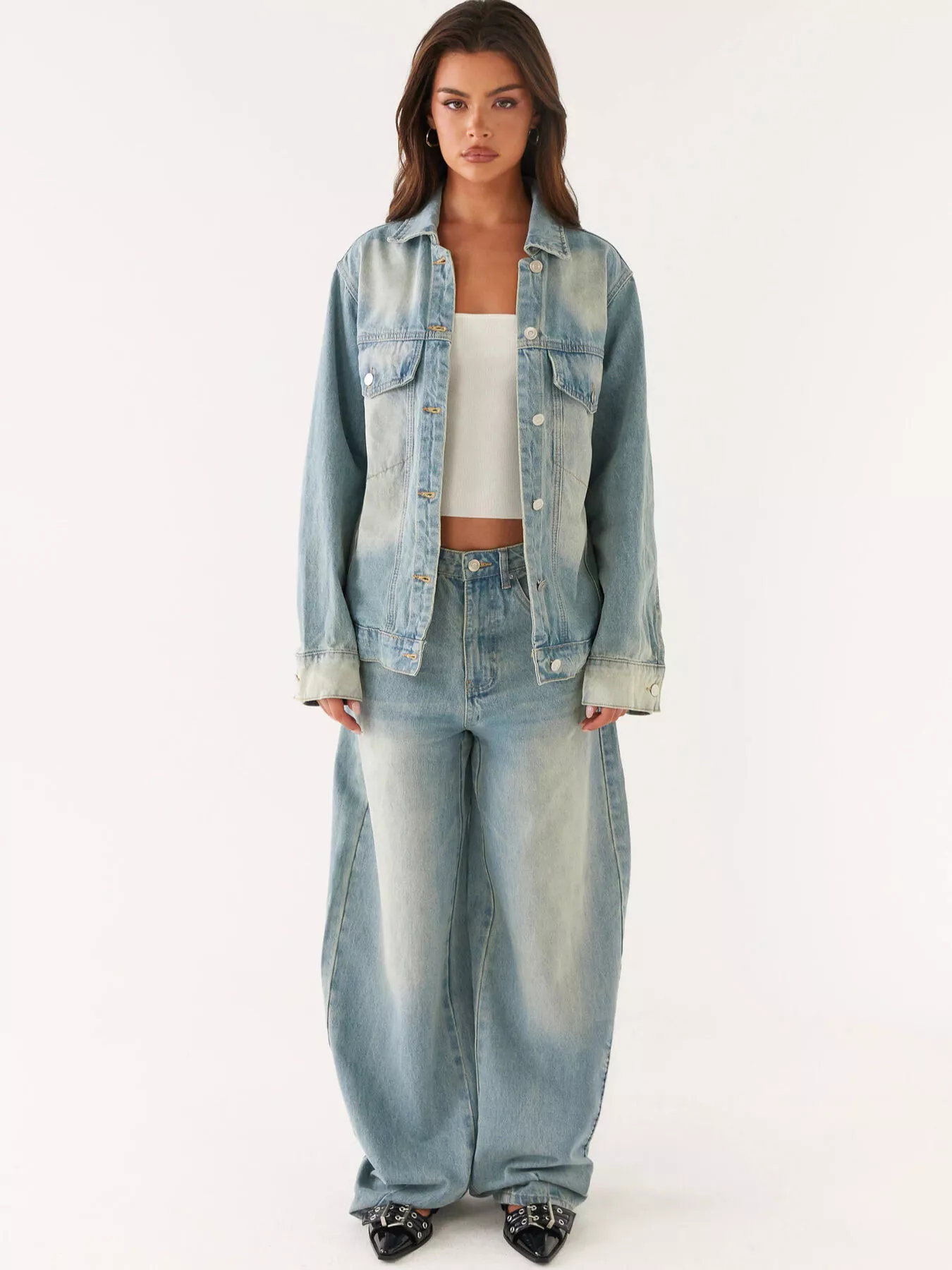 Button Up Denim Jacket and Jeans Set - Image 9