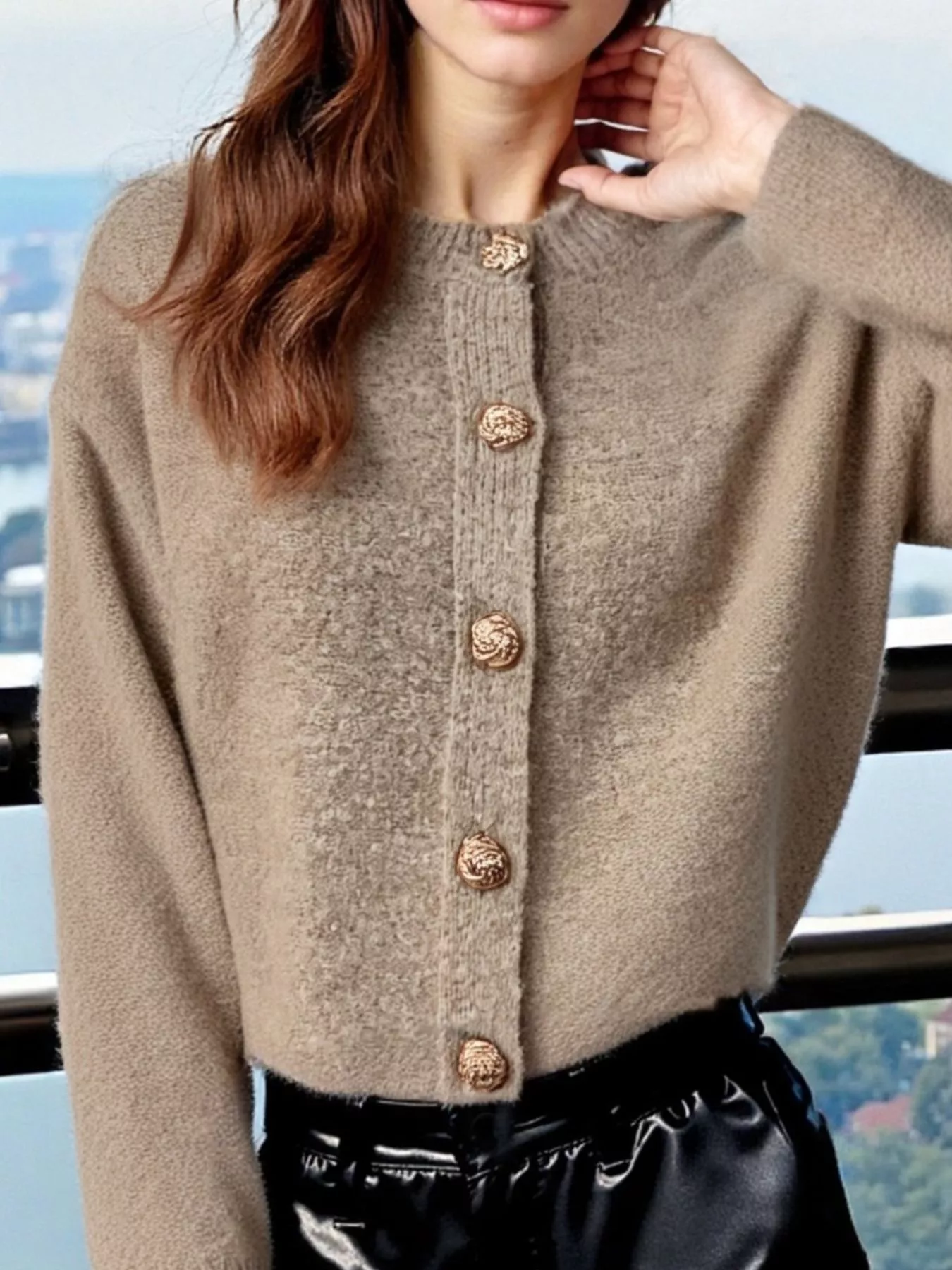 Button-Up Drop Shoulder Cardigan - Image 7