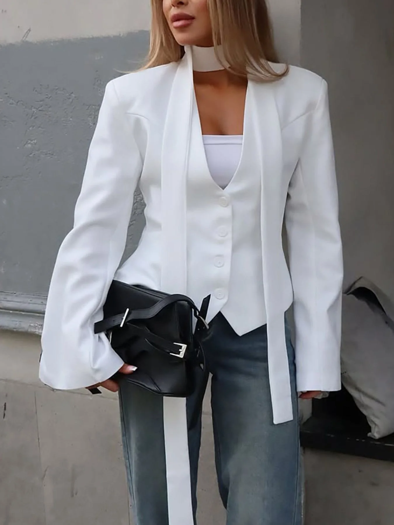 Button Up Long Sleeve Blazer - Image 8