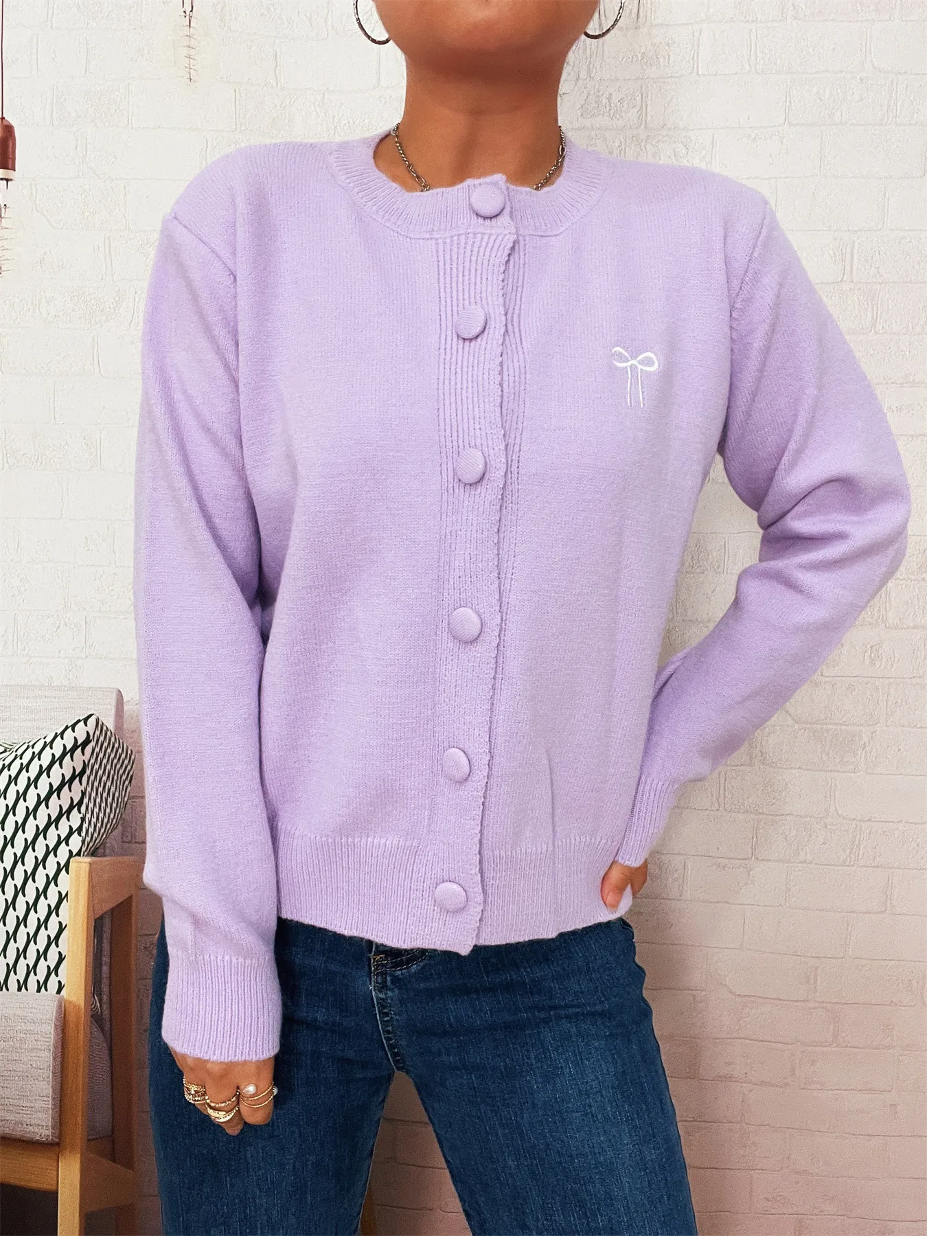Button-Up Long Sleeve Cardigan - Image 22