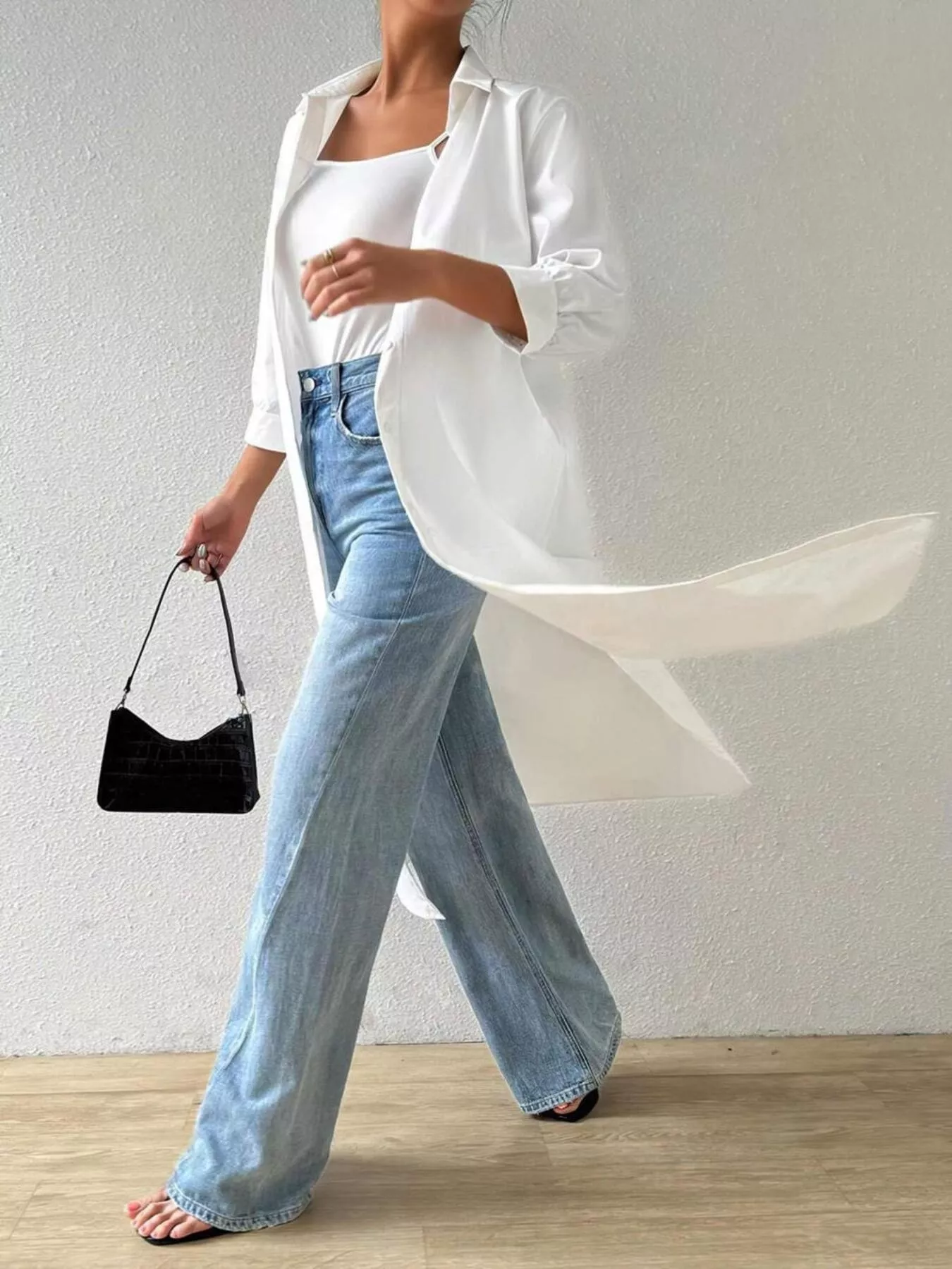 Button-Up Long Sleeve Longline Shirt - Image 9