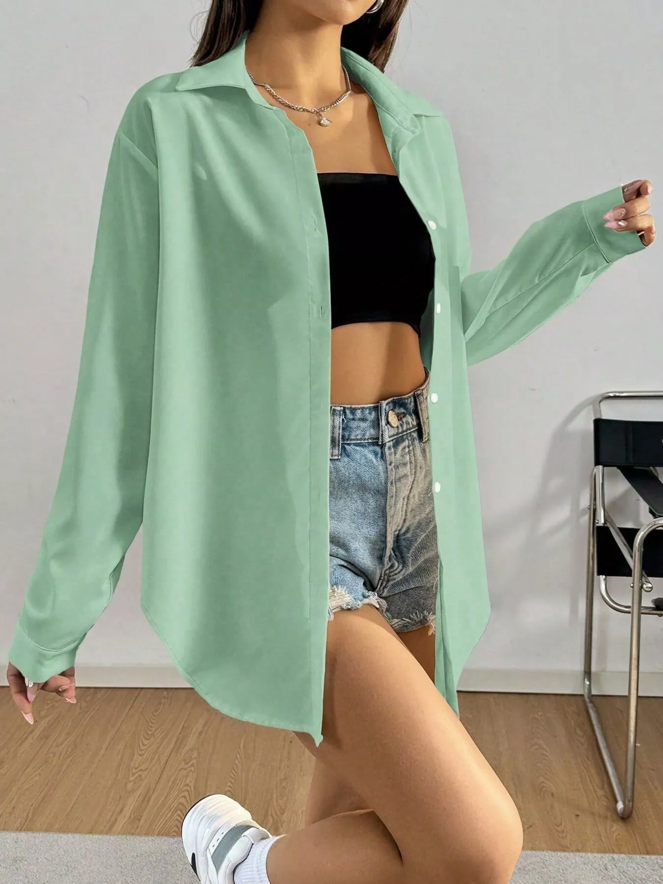 Button Up Long Sleeve Shirt - Image 7