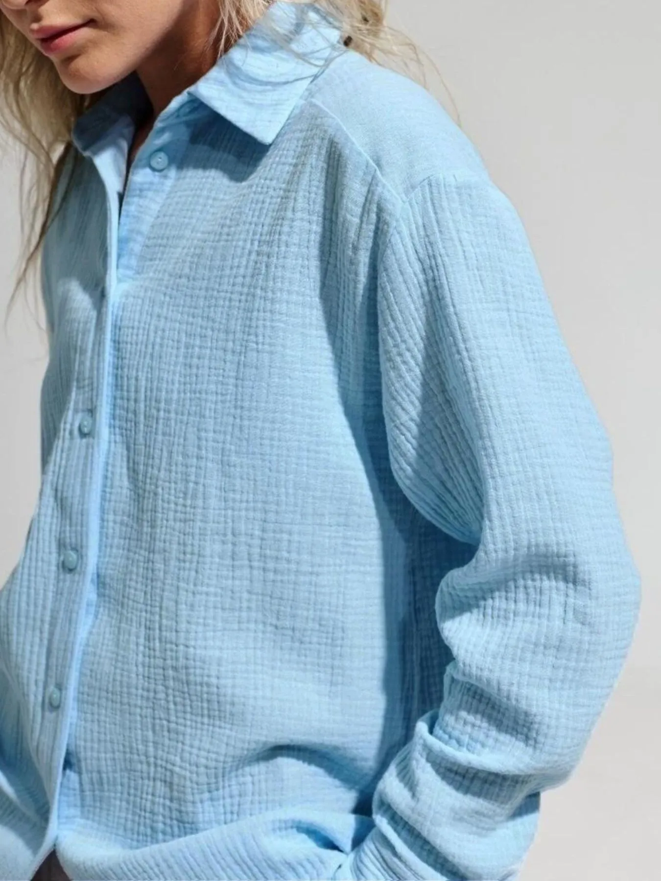 Button Up Long Sleeve Texture Shirt - Image 13