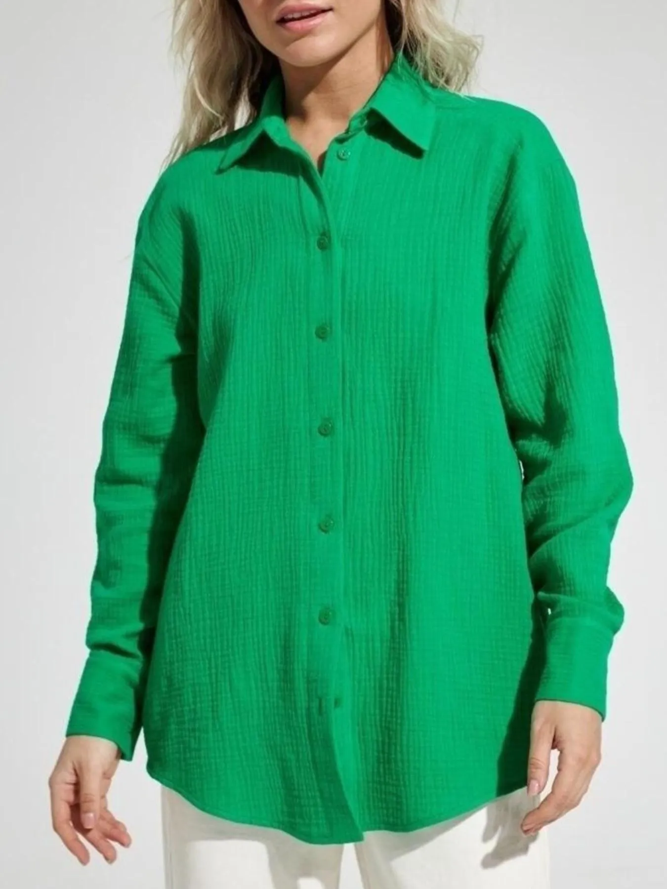 Button Up Long Sleeve Texture Shirt - Image 15