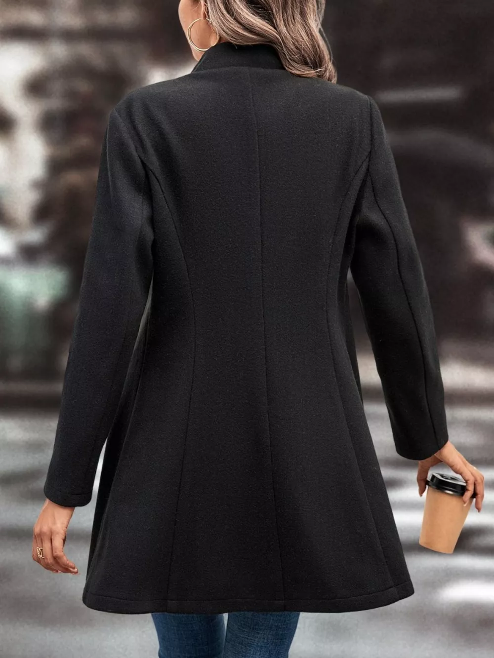 Button Up Longline Coat - Image 5