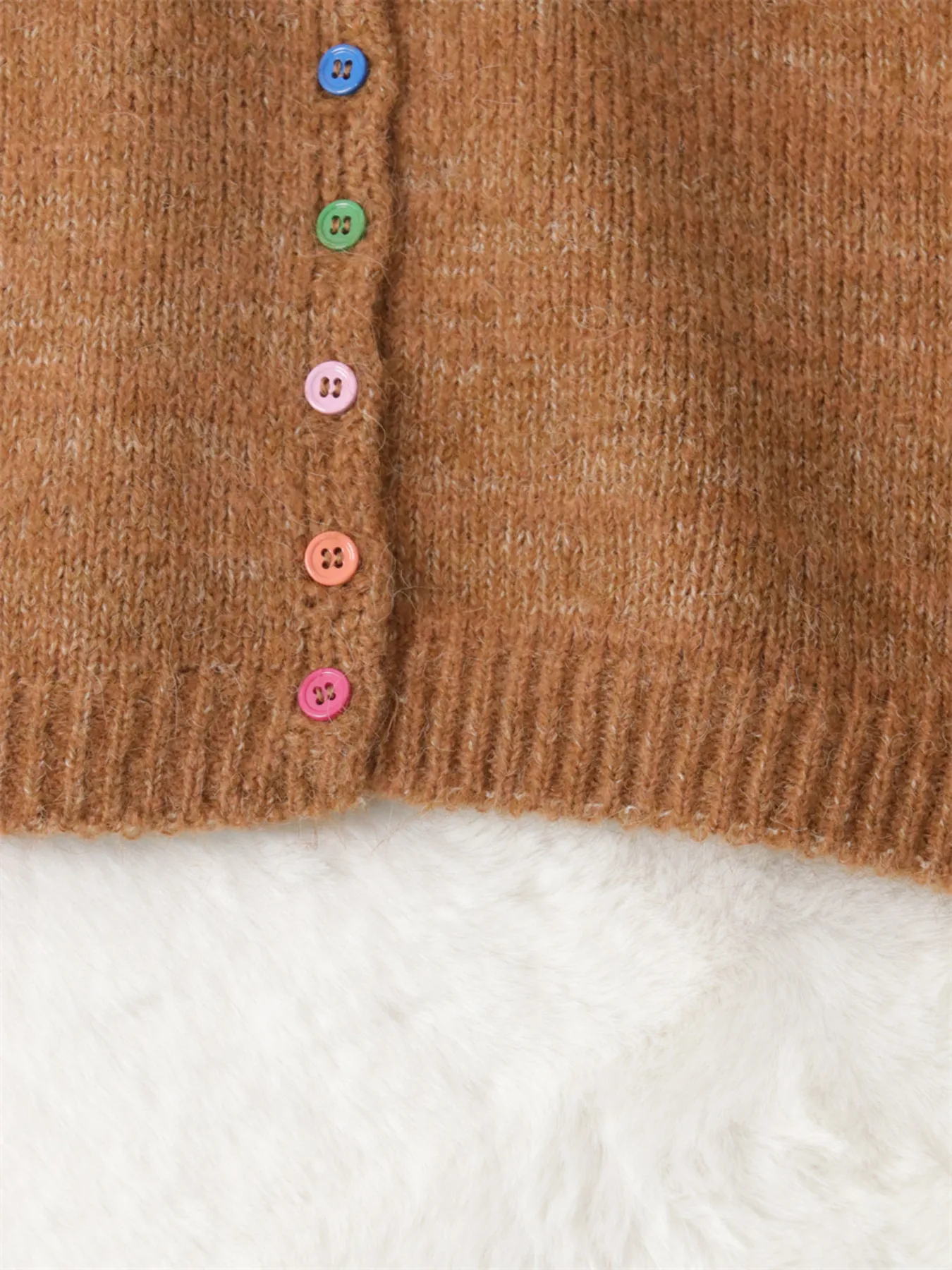 Button-Up Ribbed Hem Cardigan with Chest Pocket - Image 7