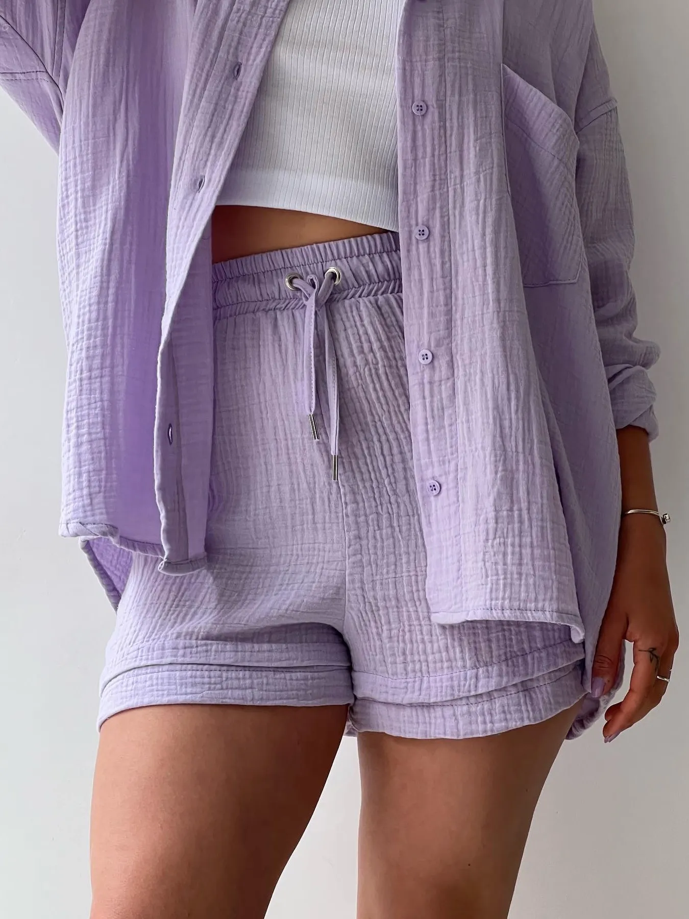 Button Up Shirt and Shorts Set - Image 20