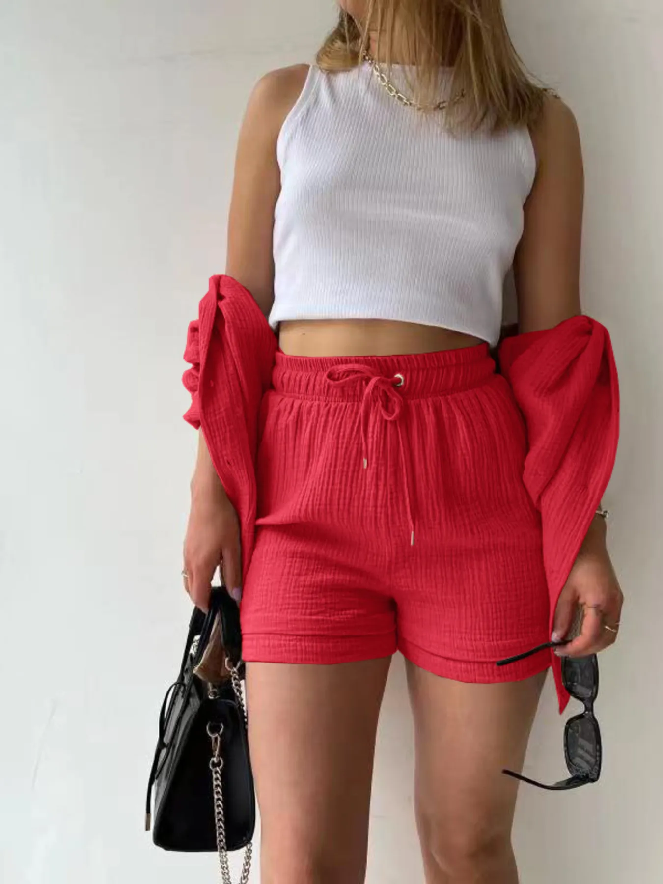 Button Up Shirt and Shorts Set - Image 29