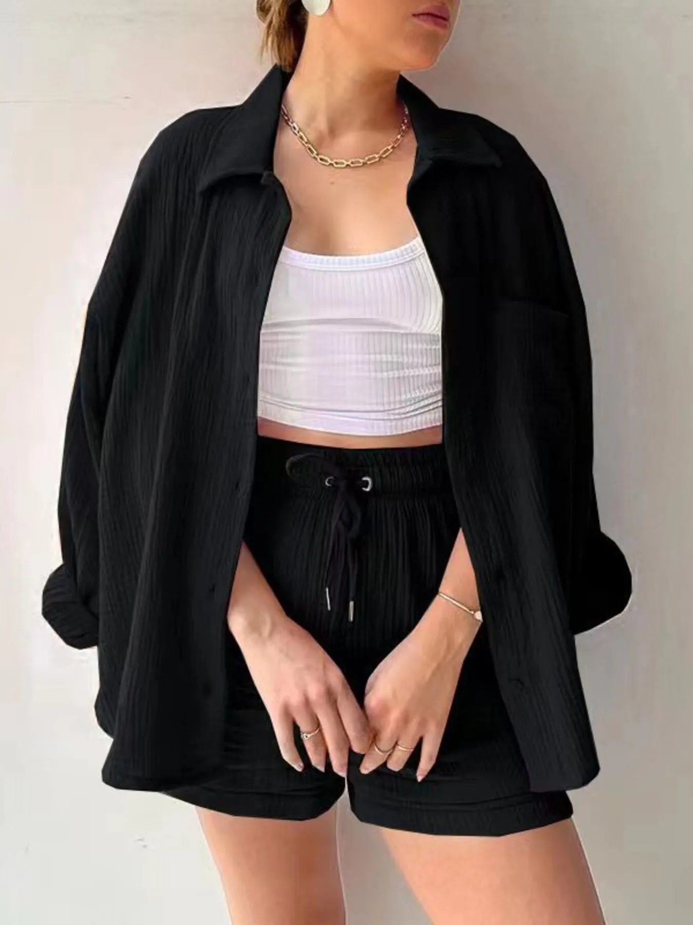 Button Up Shirt and Shorts Set - Image 4