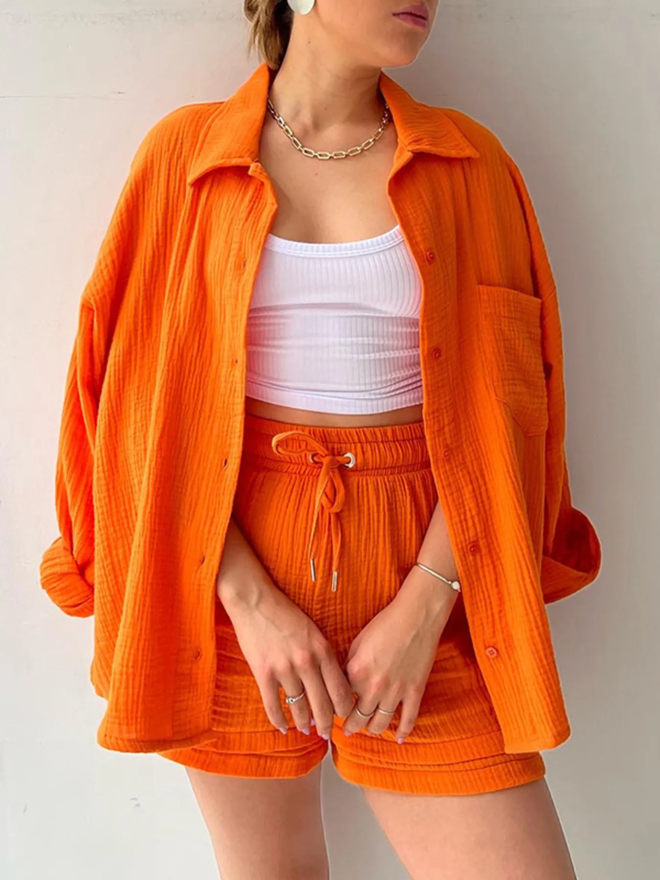 Button Up Shirt and Shorts Set - Image 7