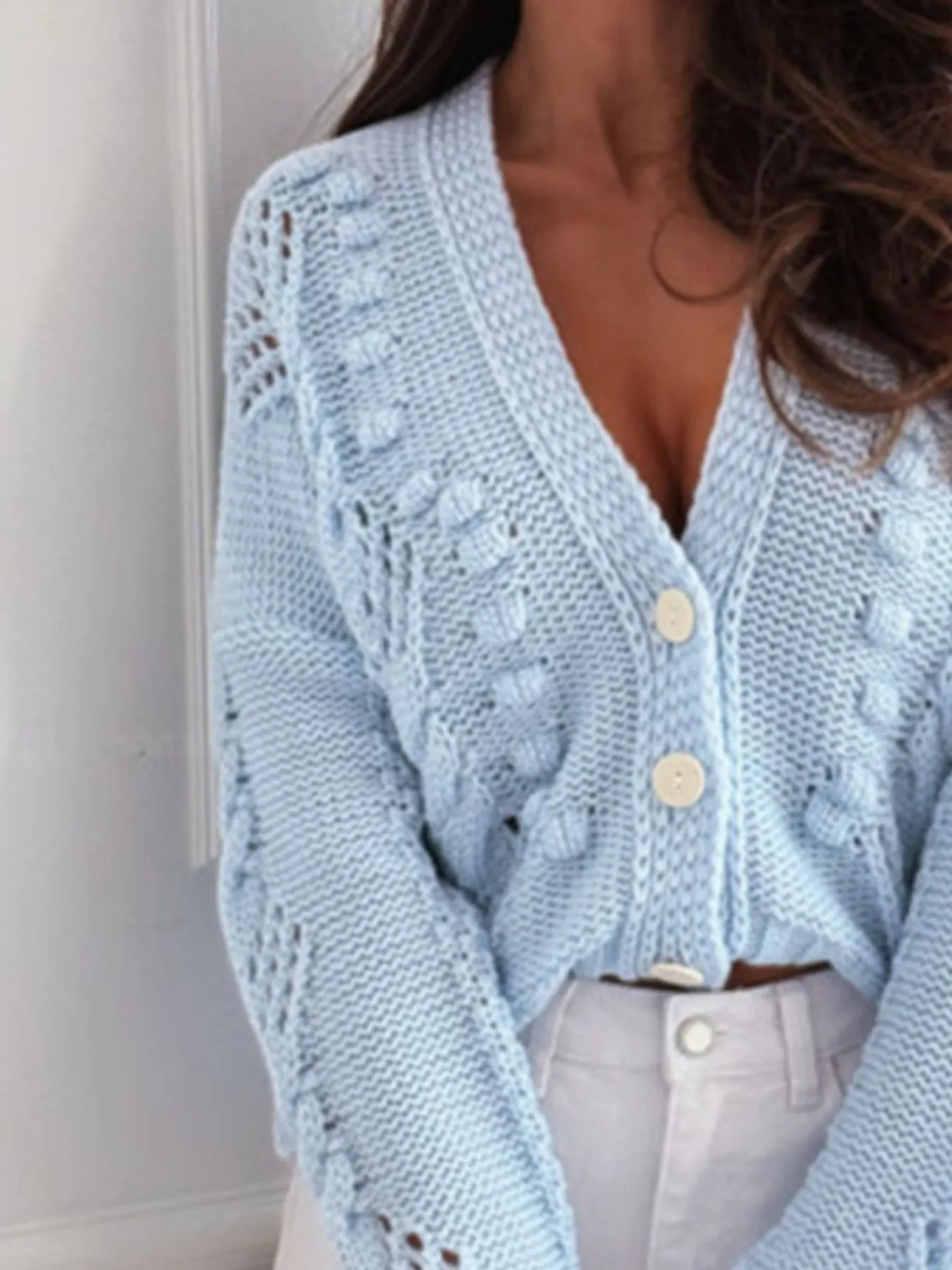 Button Up V-Neck Cardigan - Image 12