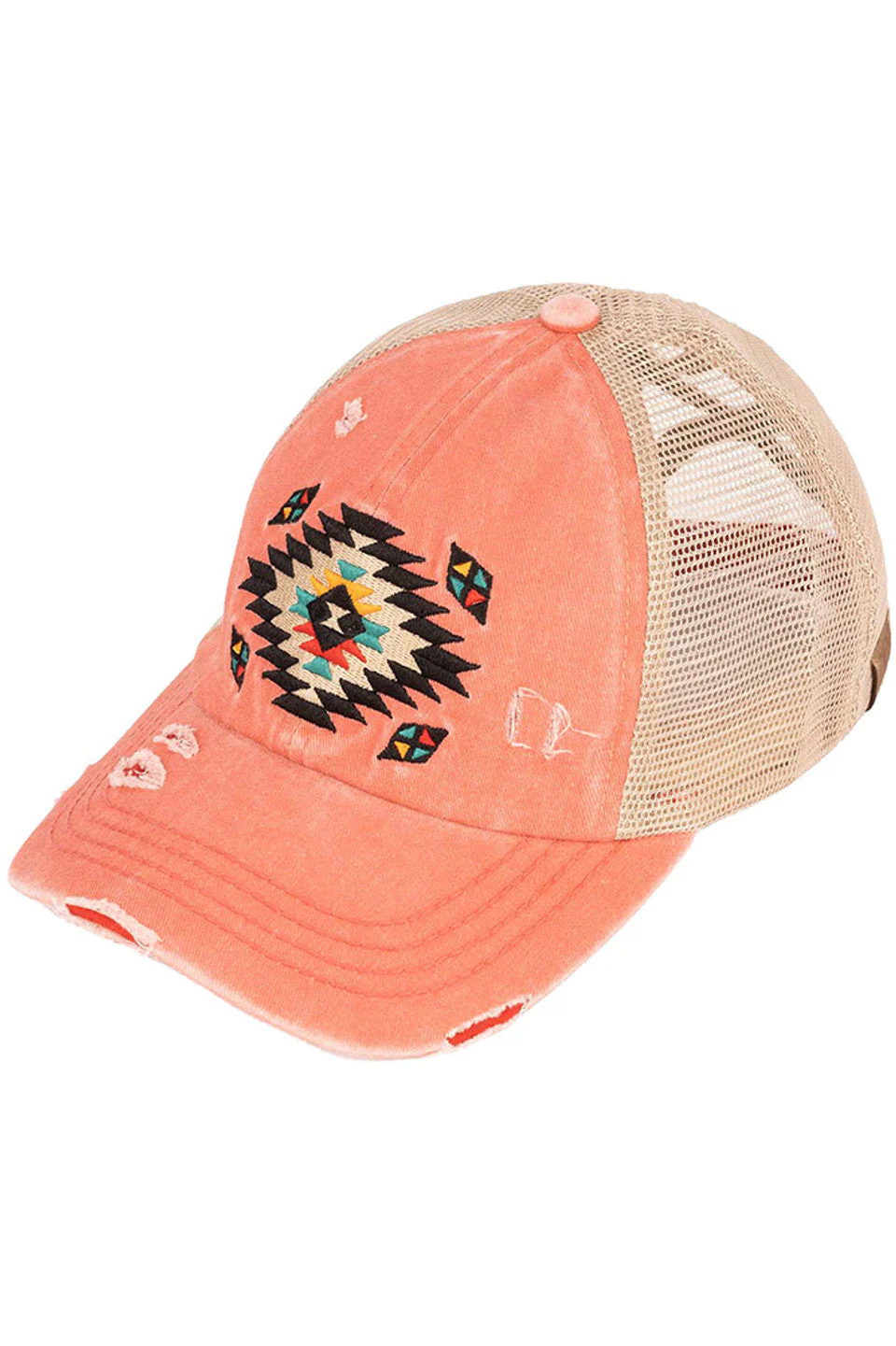 C.C Aztec Patch Distressed Pony Cap - Image 6