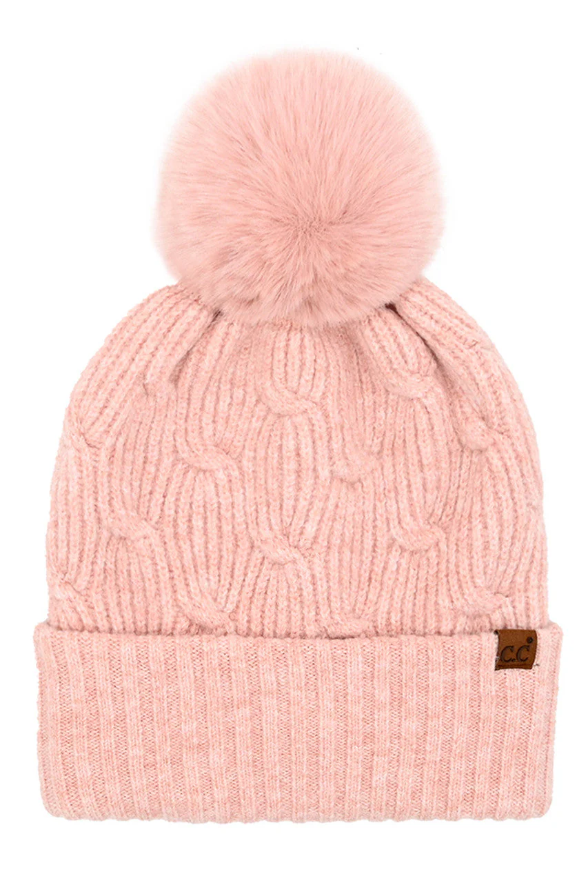 C.C Chain Link Knitted Pom Beanie - Image 4