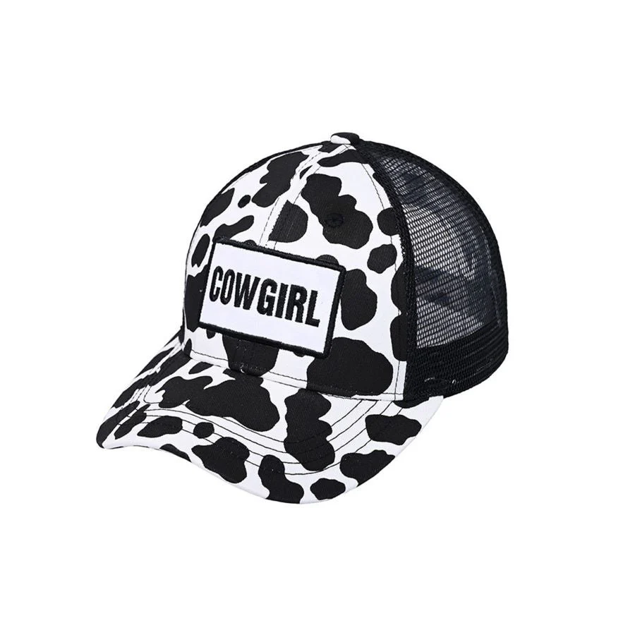 C.C Cowgirl in Cow Pattern Baseball Cap - Image 4