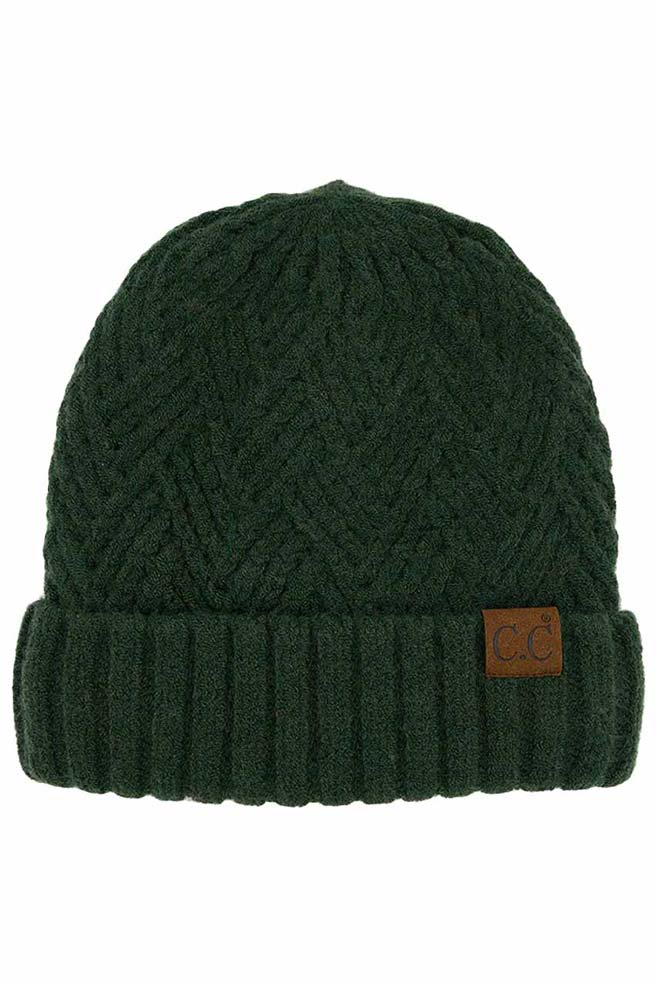 C.C Criss Cross Pattern Cuff Beanie Hats - Image 5