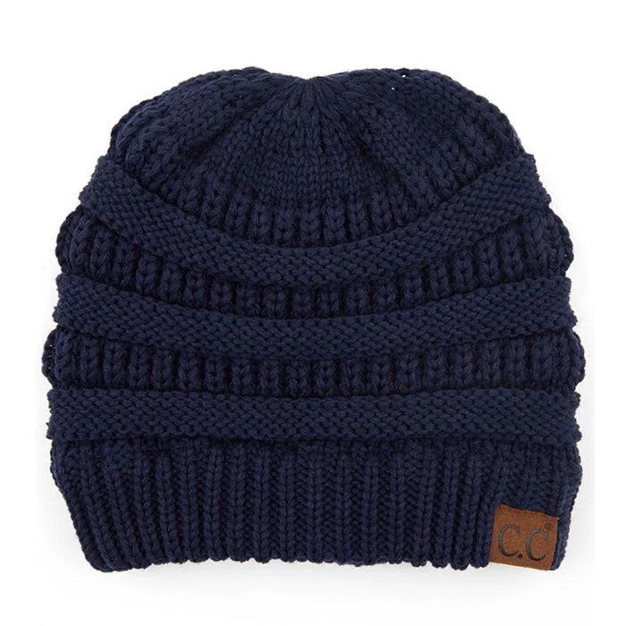 C.C CRISS CROSS PONYTAIL KNIT BEANIE - Image 14