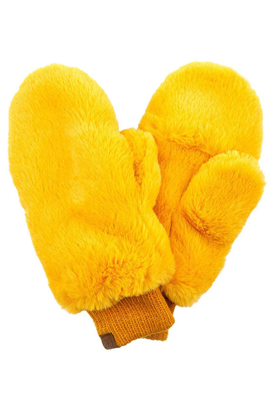 C.C Faux Fur Pop Top Mittens Gloves Shepherd Lining - Image 11