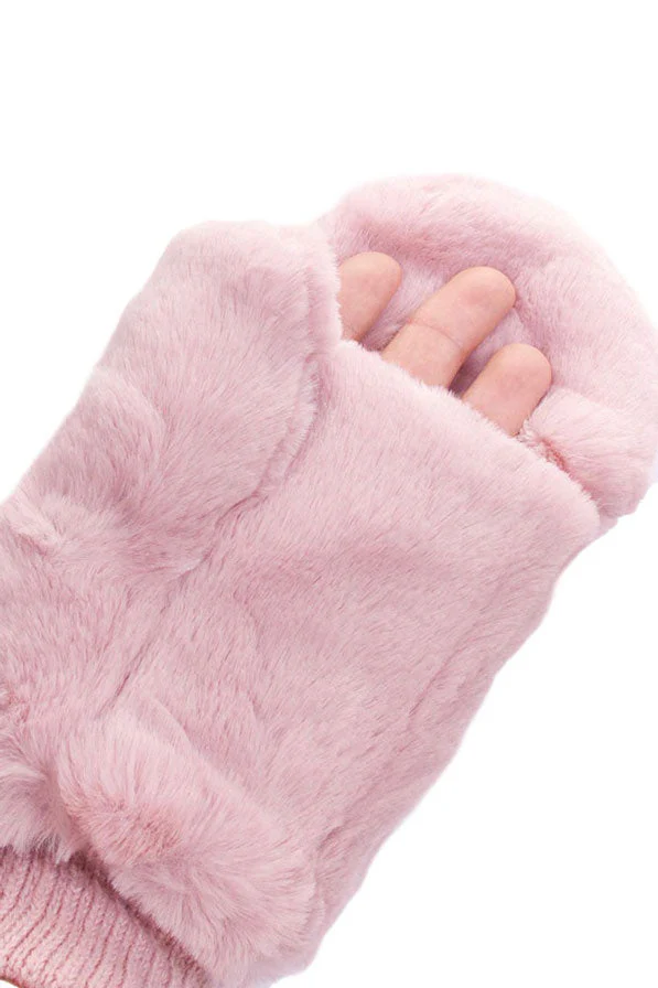 C.C Faux Fur Pop Top Mittens Gloves Shepherd Lining - Image 13