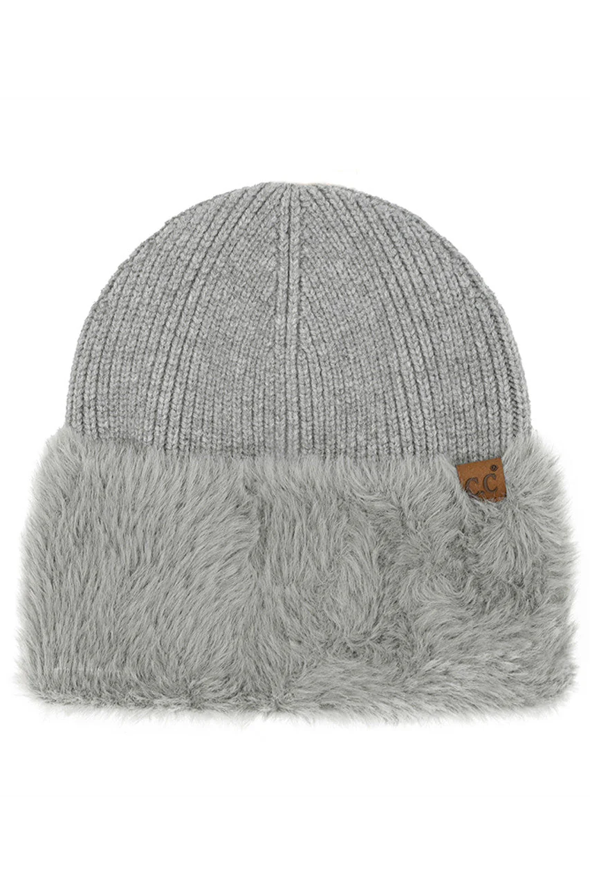 C.C Fur Cuff Beanie - Image 5