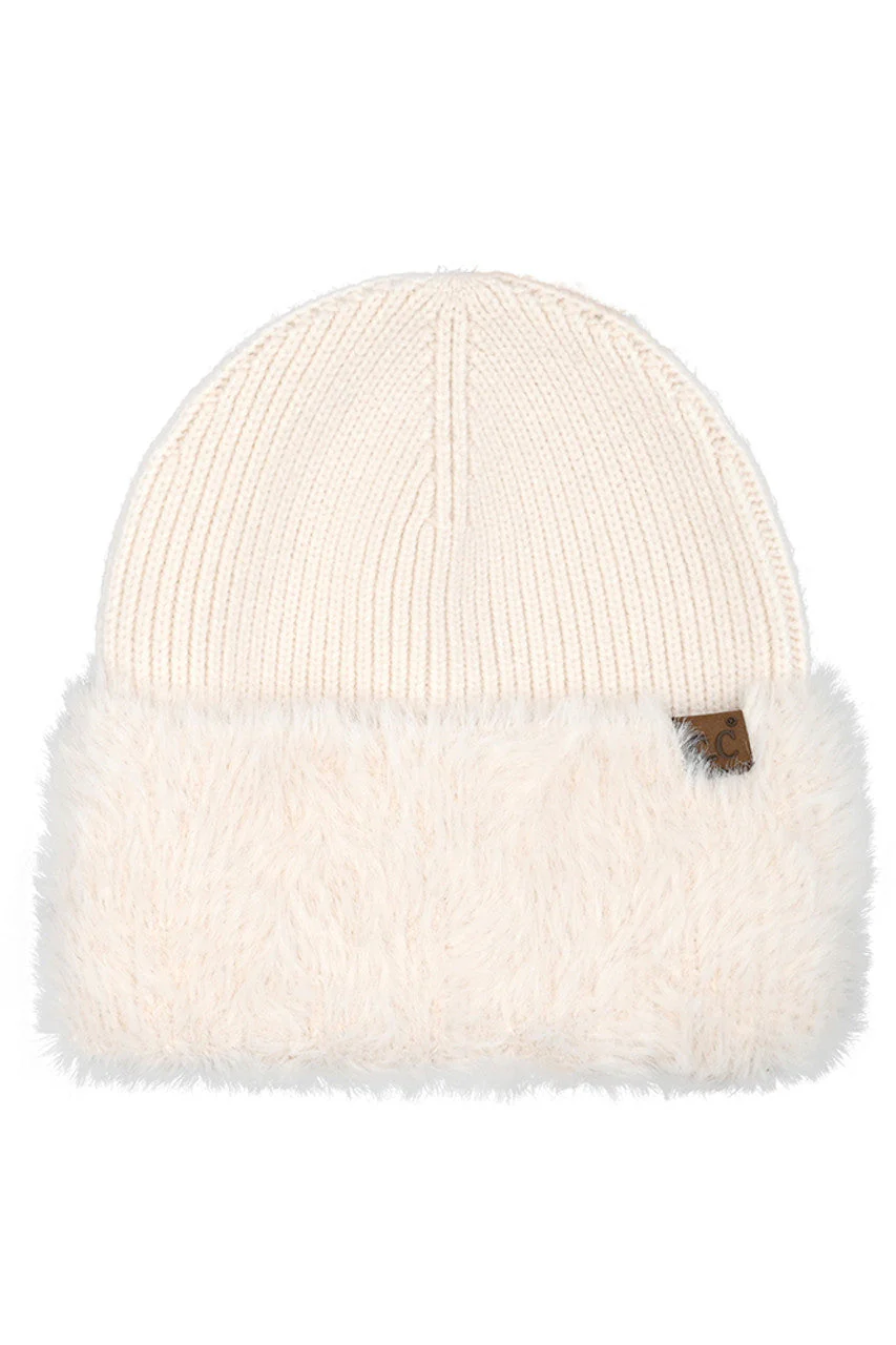 C.C Fur Cuff Beanie - Image 6