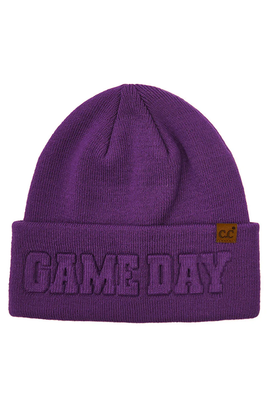 C.C GAME DAY Embossed Lettering Cuff Beanie - Image 6