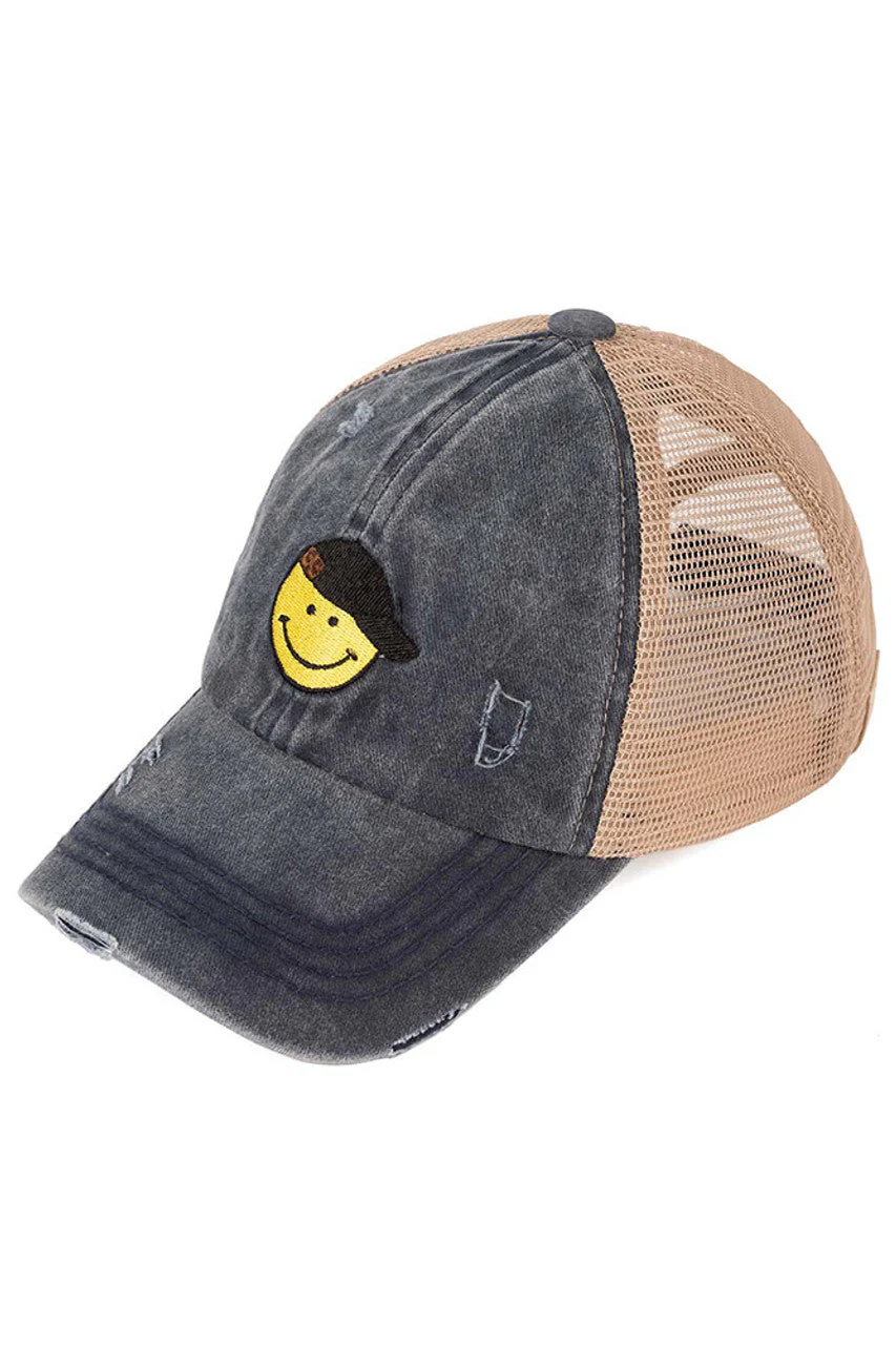 C.C Glitter Smiley Patch Kids Pony Cap - Image 6
